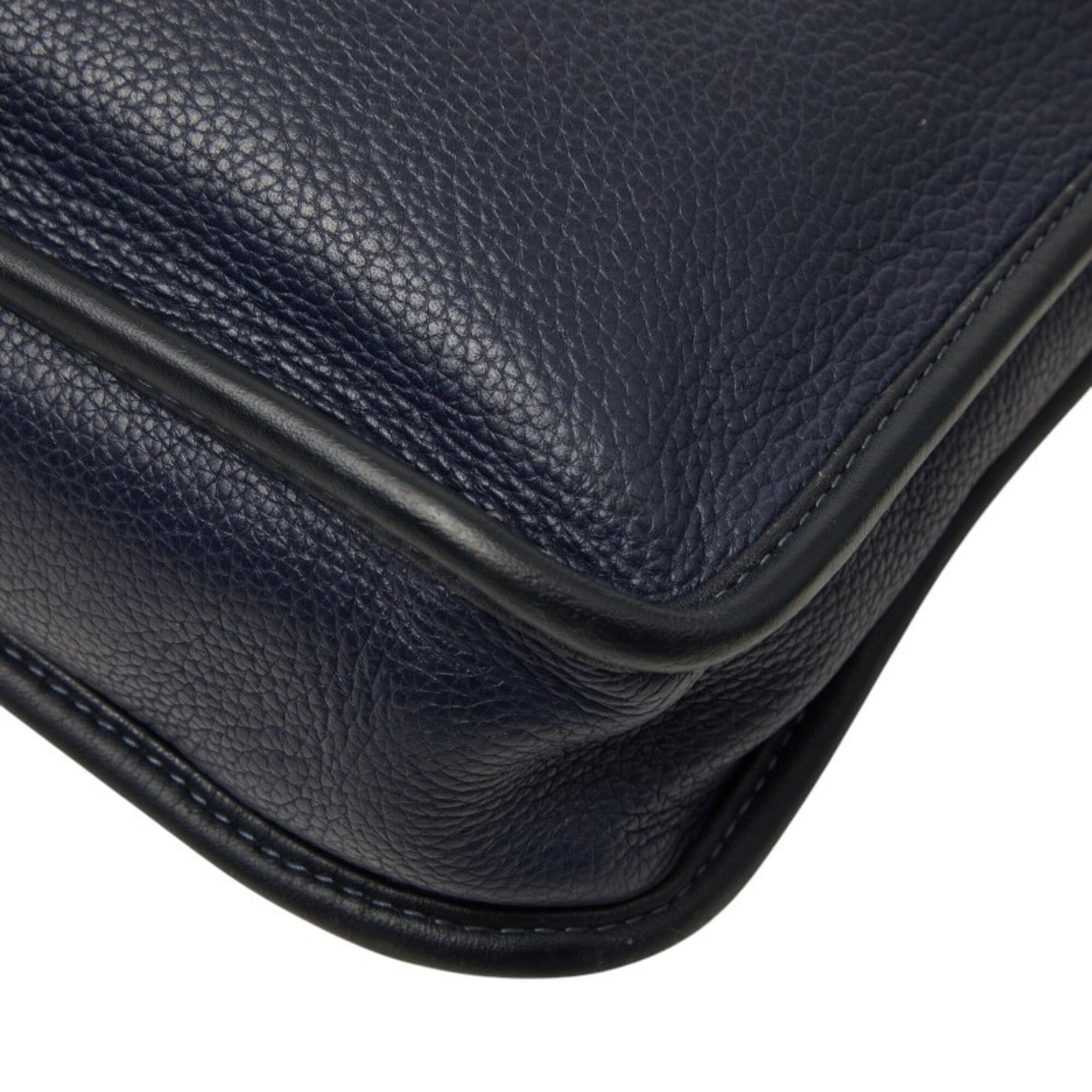 Loewe Navy Leather Briefcase Handbag (Pre-Owned)