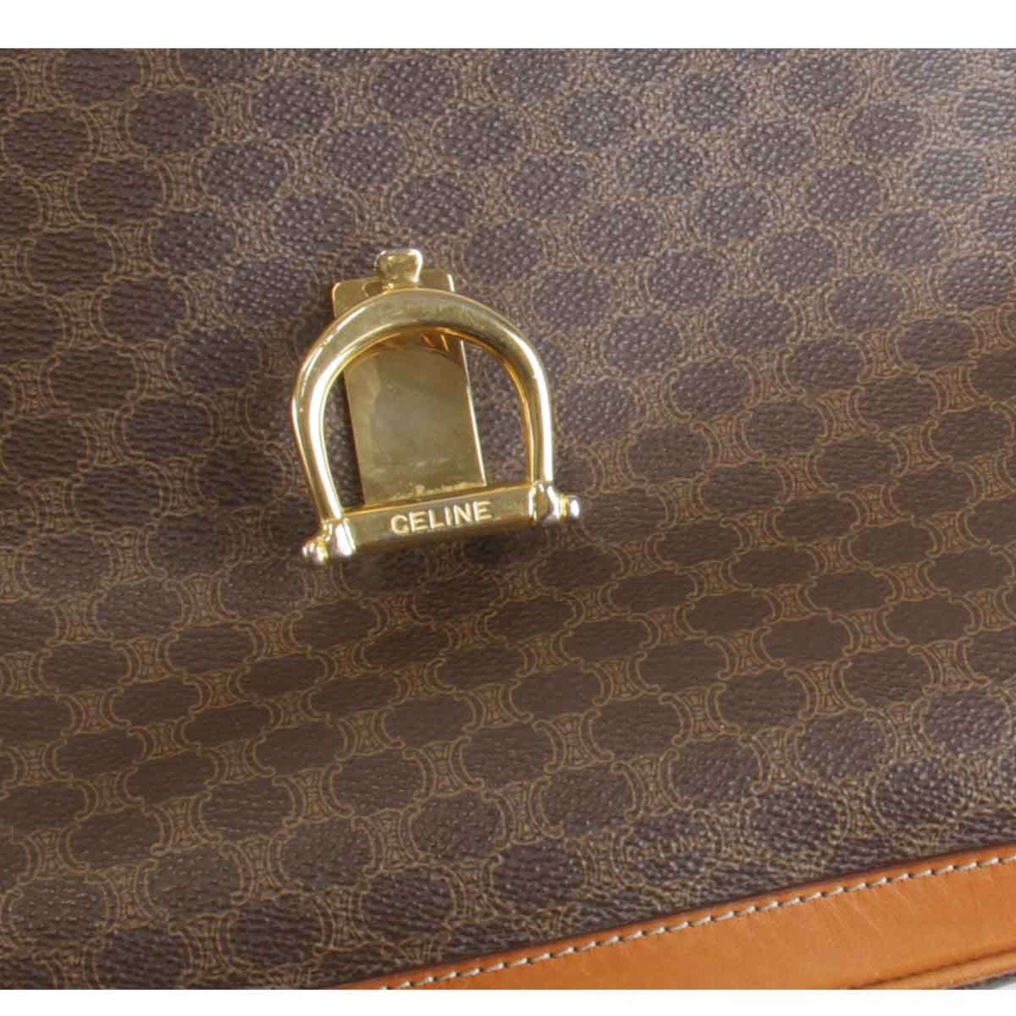 Celine Brown Leather Pvc Handbag (Pre-Owned)