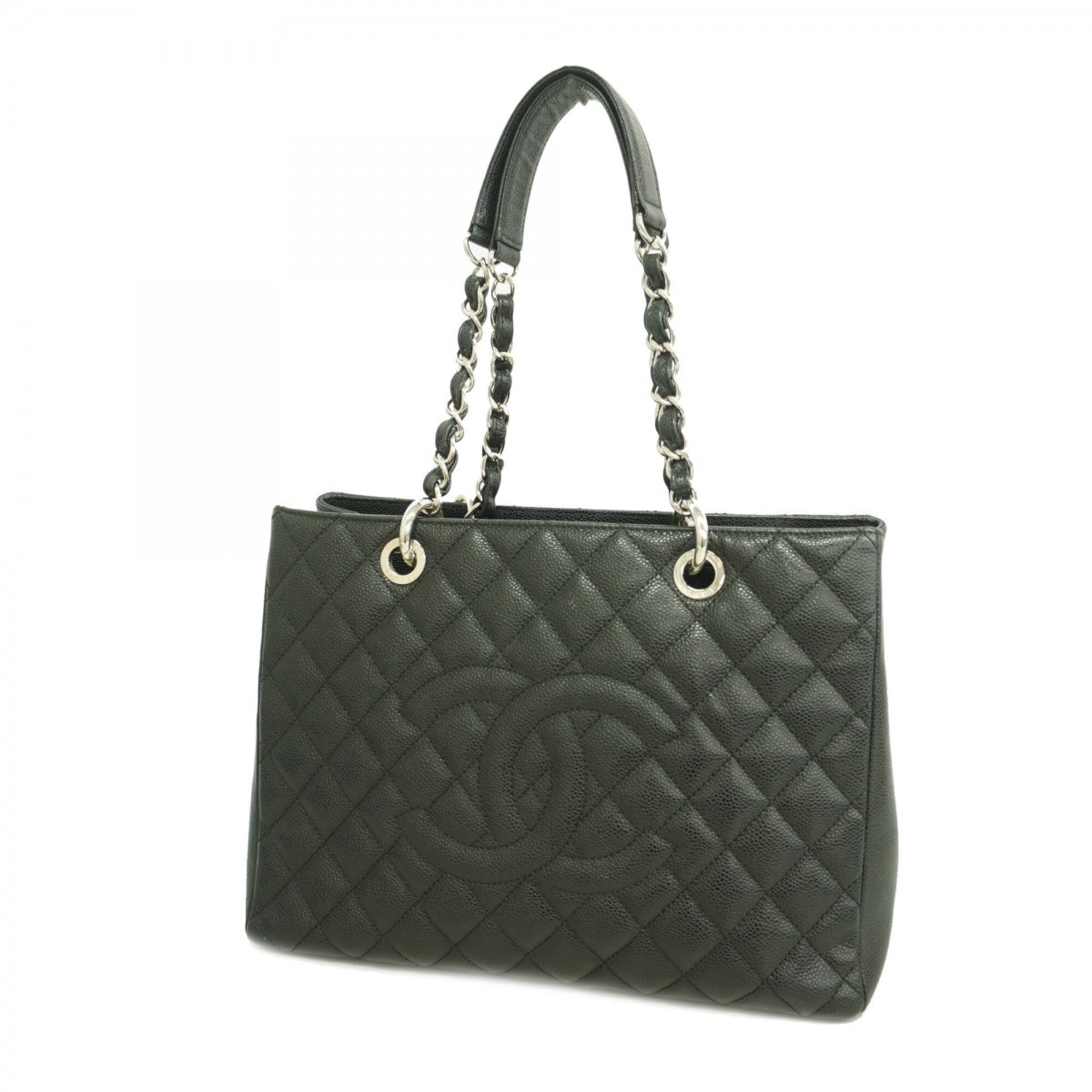 Chanel Black Grained Calfskin Tote Bag (Pre-Owned)