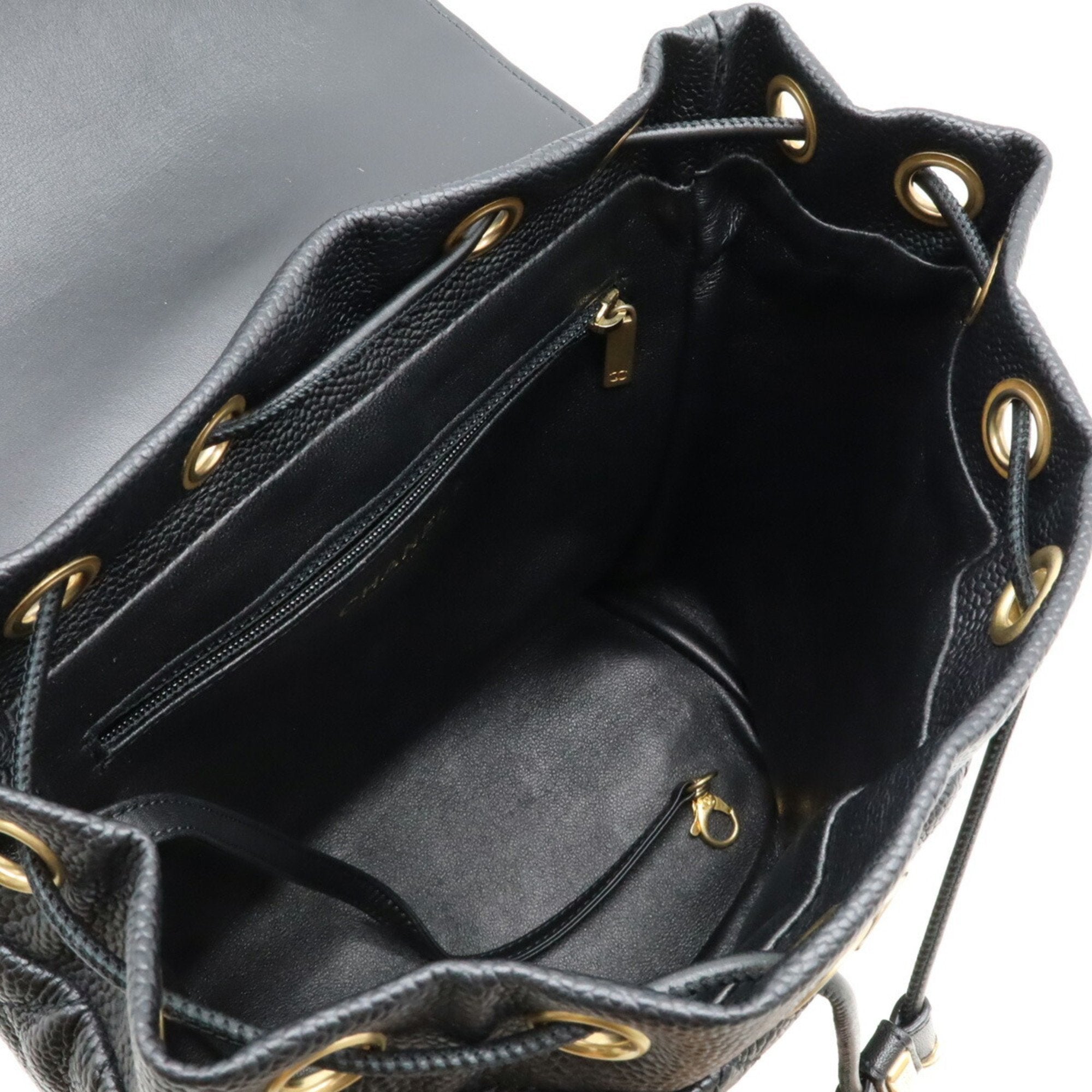 Chanel Caviar Skin Black Caviar Leather Backpack (Pre-Owned)