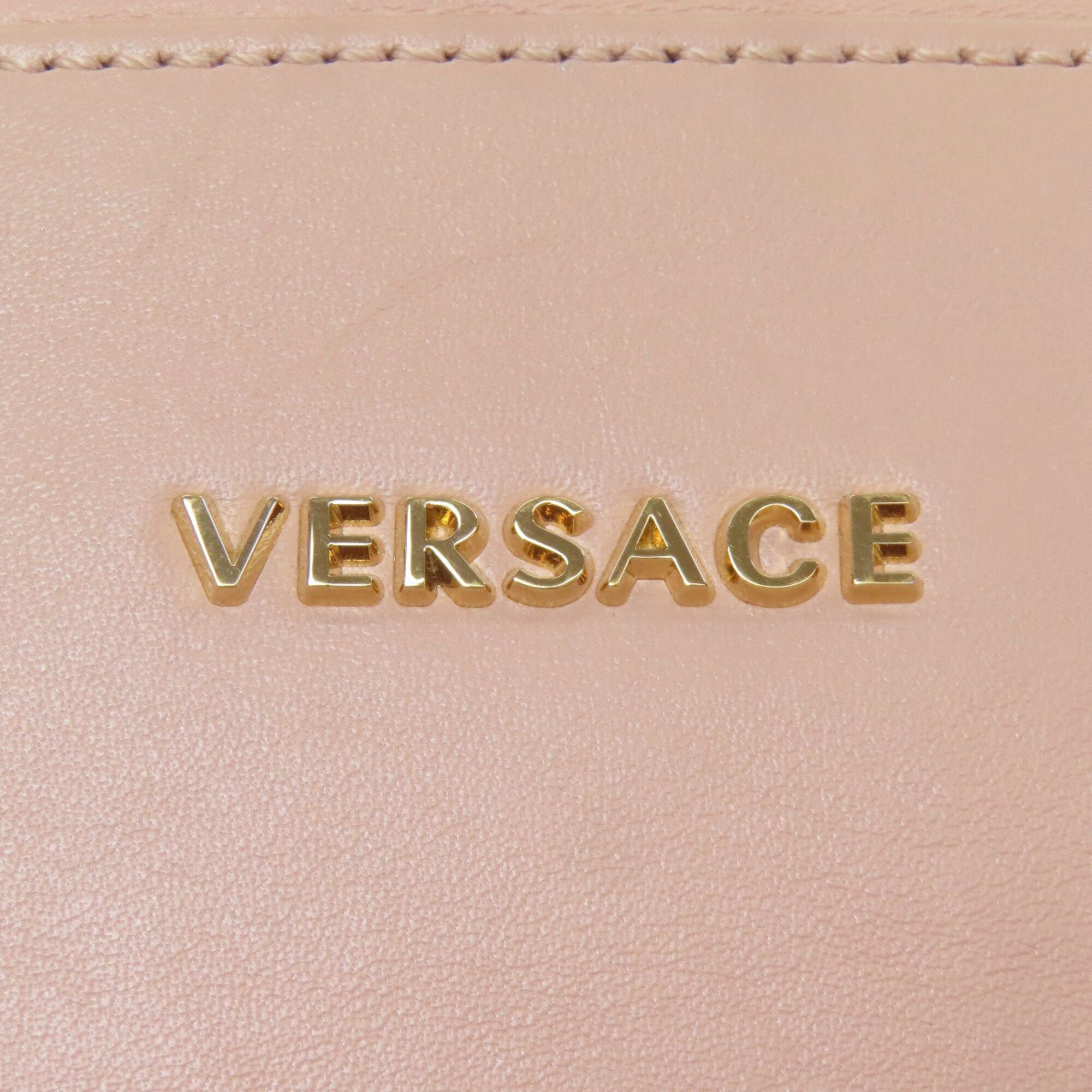 Versace Pink Leather Shoulder Bag (Pre-Owned)