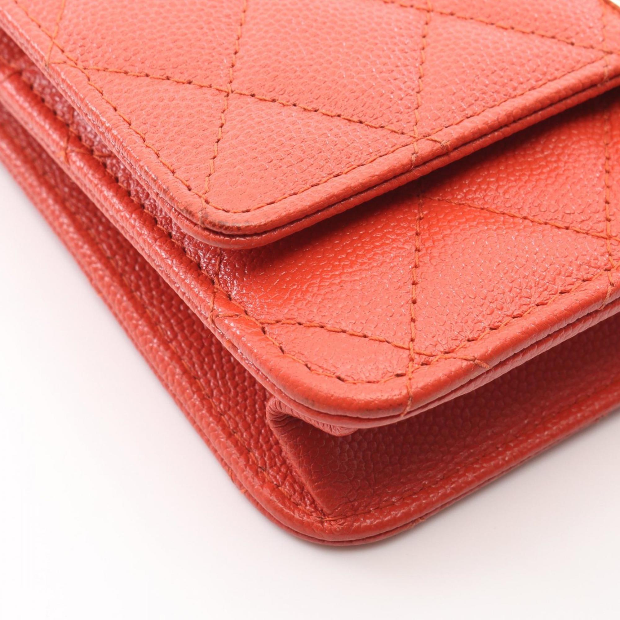 Chanel Orange Leather Shoulder Bag (Pre-Owned)