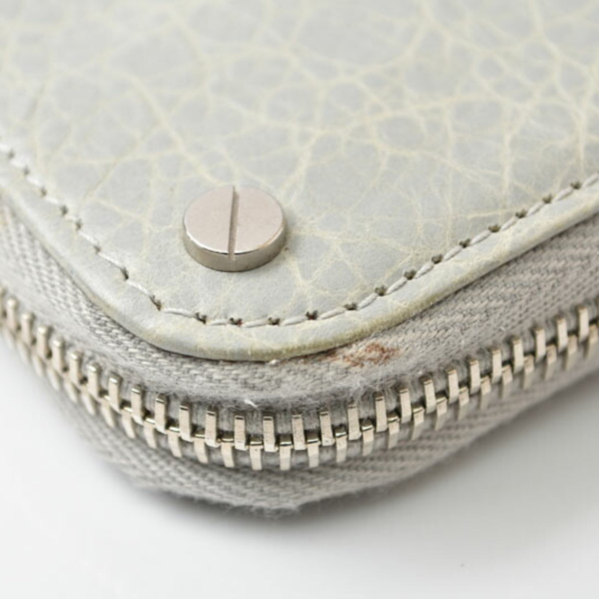 Balenciaga Light Gray Leather Long Wallet (Bi-Fold) (Pre-Owned)