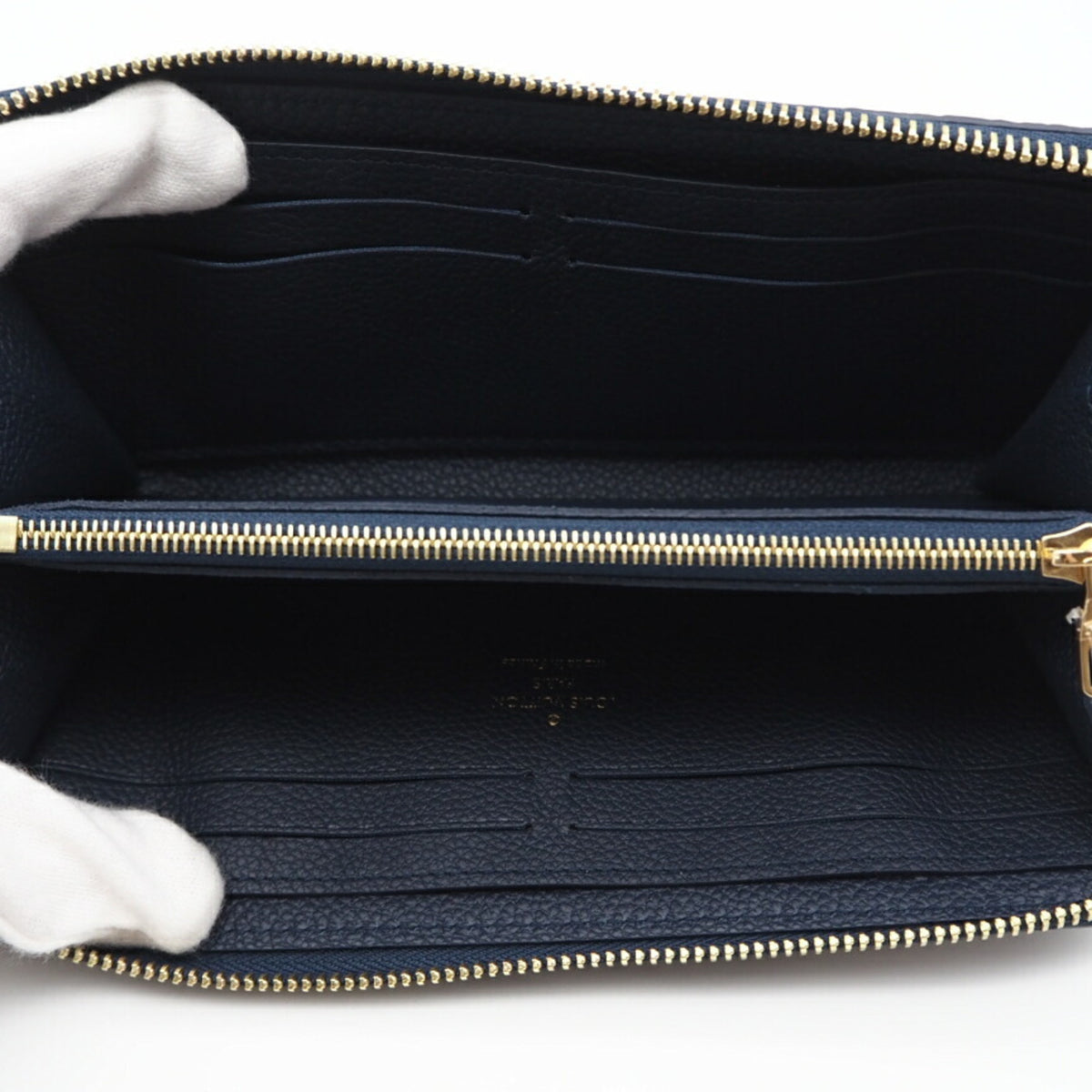 Louis Vuitton Empreinte Bicolor Navy Leather Long Wallet (Bi-Fold) (Pre-Owned)