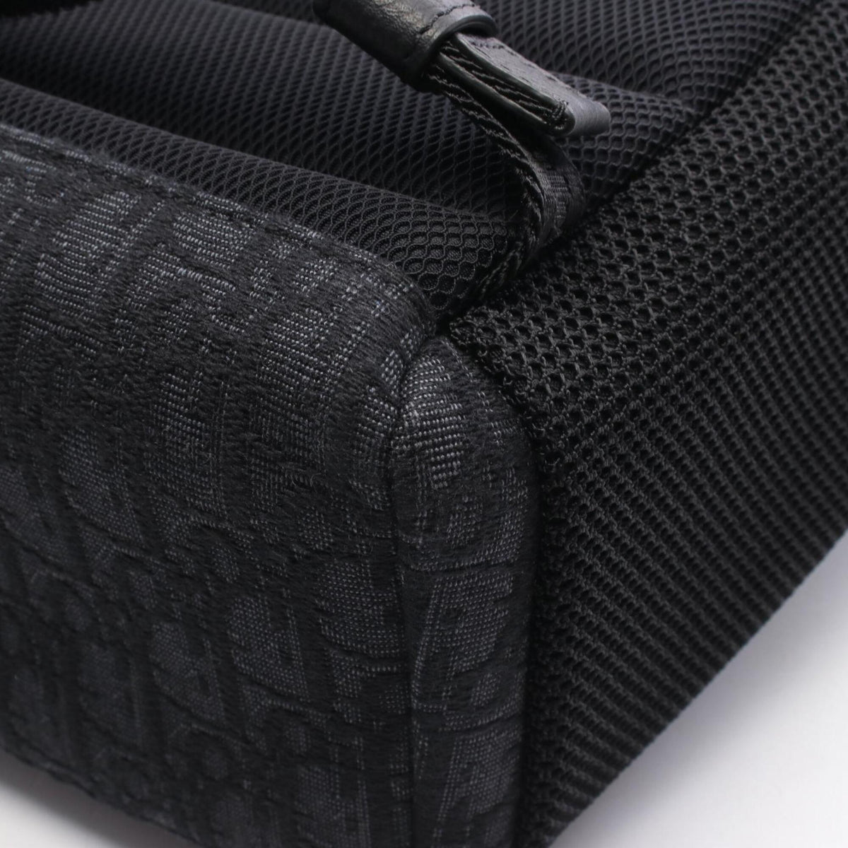 Christian Dior Black Gray Canvas Leather Backpack (Pre-Owned)