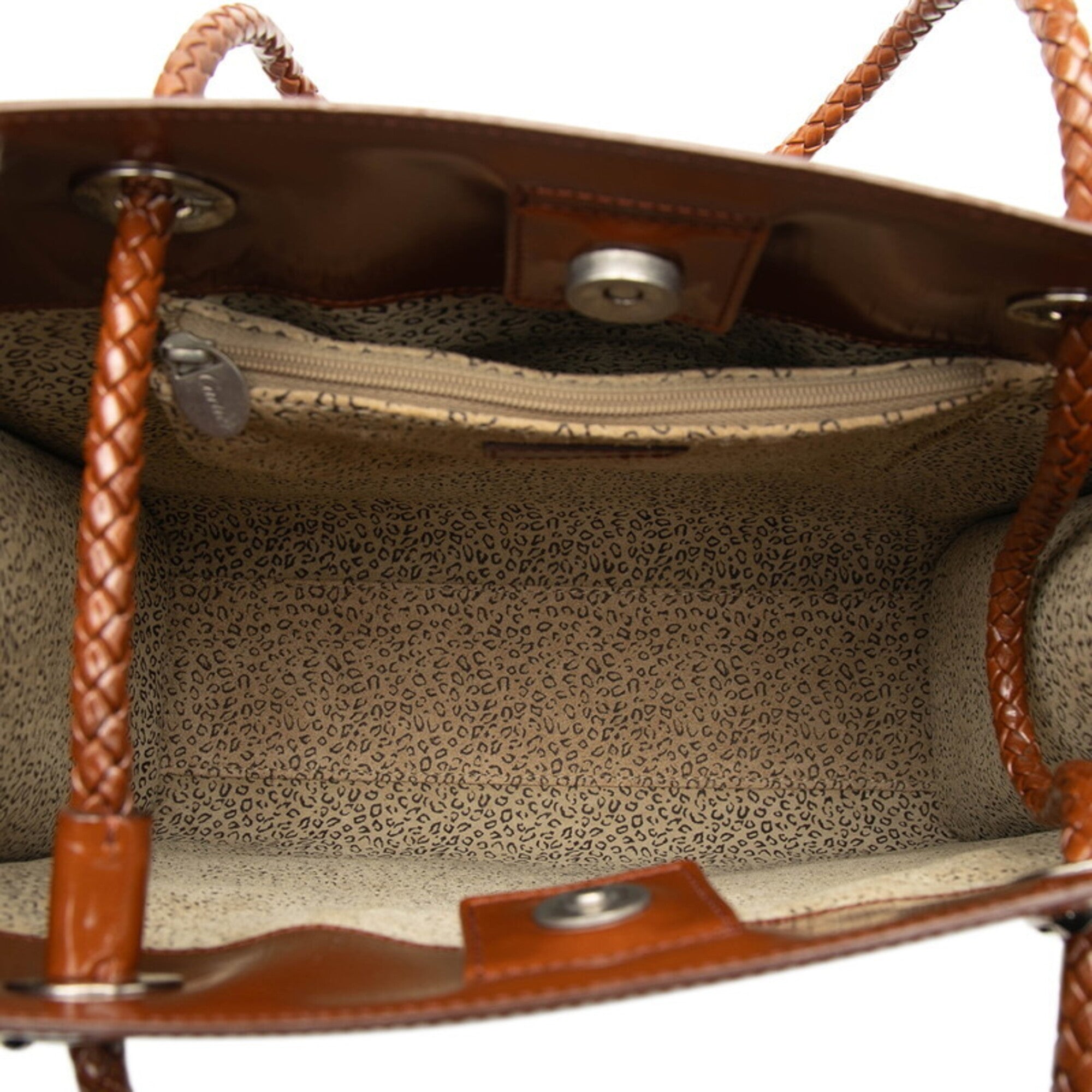 Cartier Brown Leather Shoulder Bag Tote Bag (Pre-Owned)