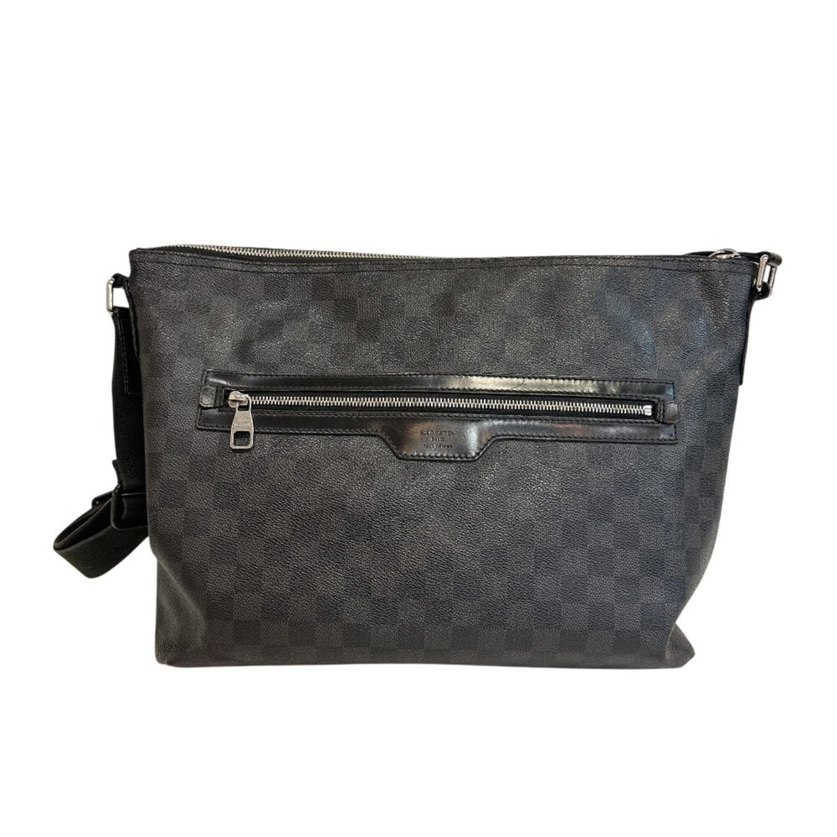 Louis Vuitton Black Damier Canvas Leather Shoulder Bag (Pre-Owned)