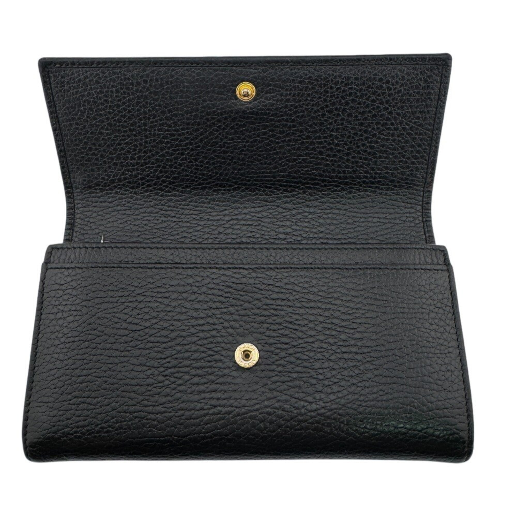 Gucci Black Leather Long Wallet (Bi-Fold) (Pre-Owned)