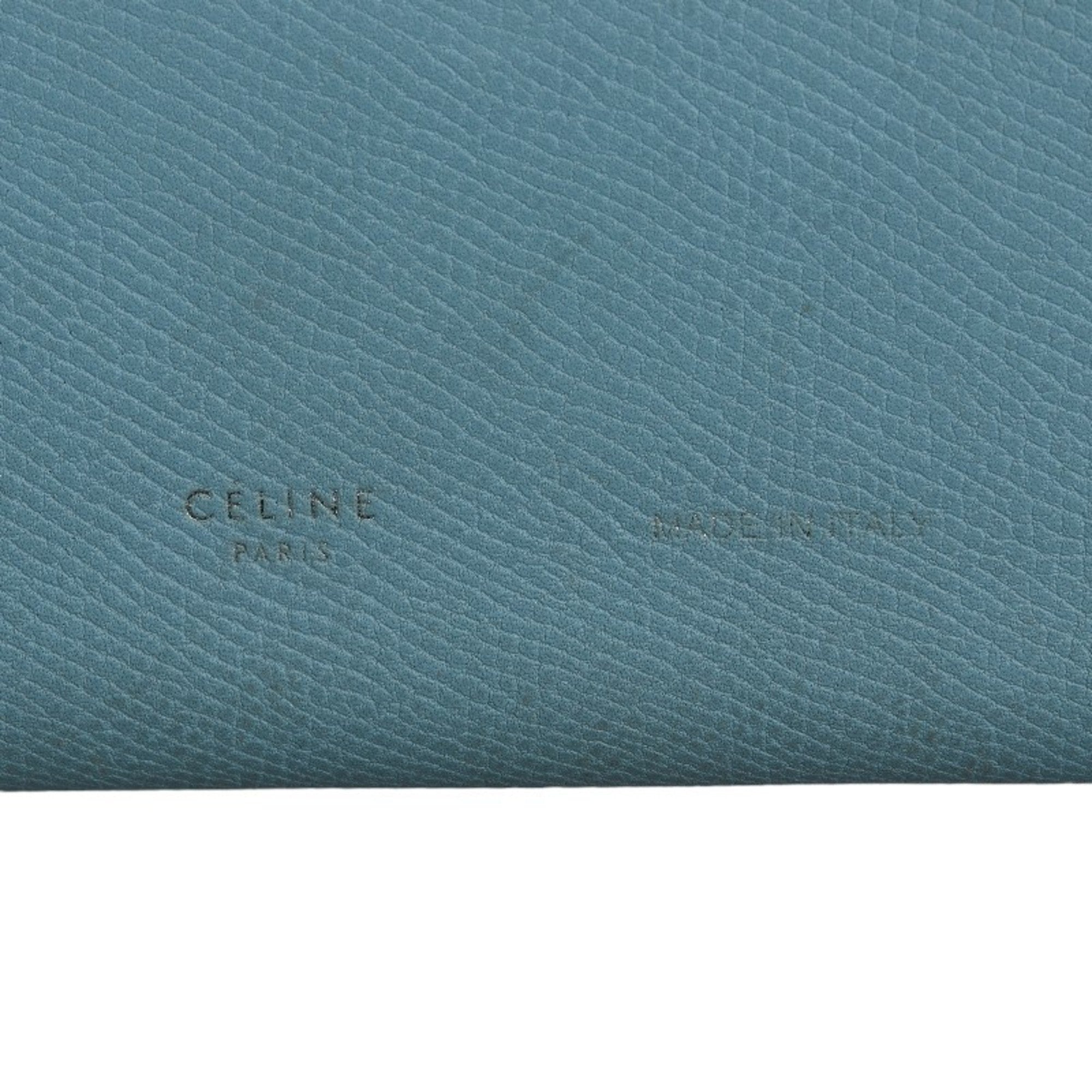 Celine Blue Brown Leather Wallet (Bi-Fold) (Pre-Owned)