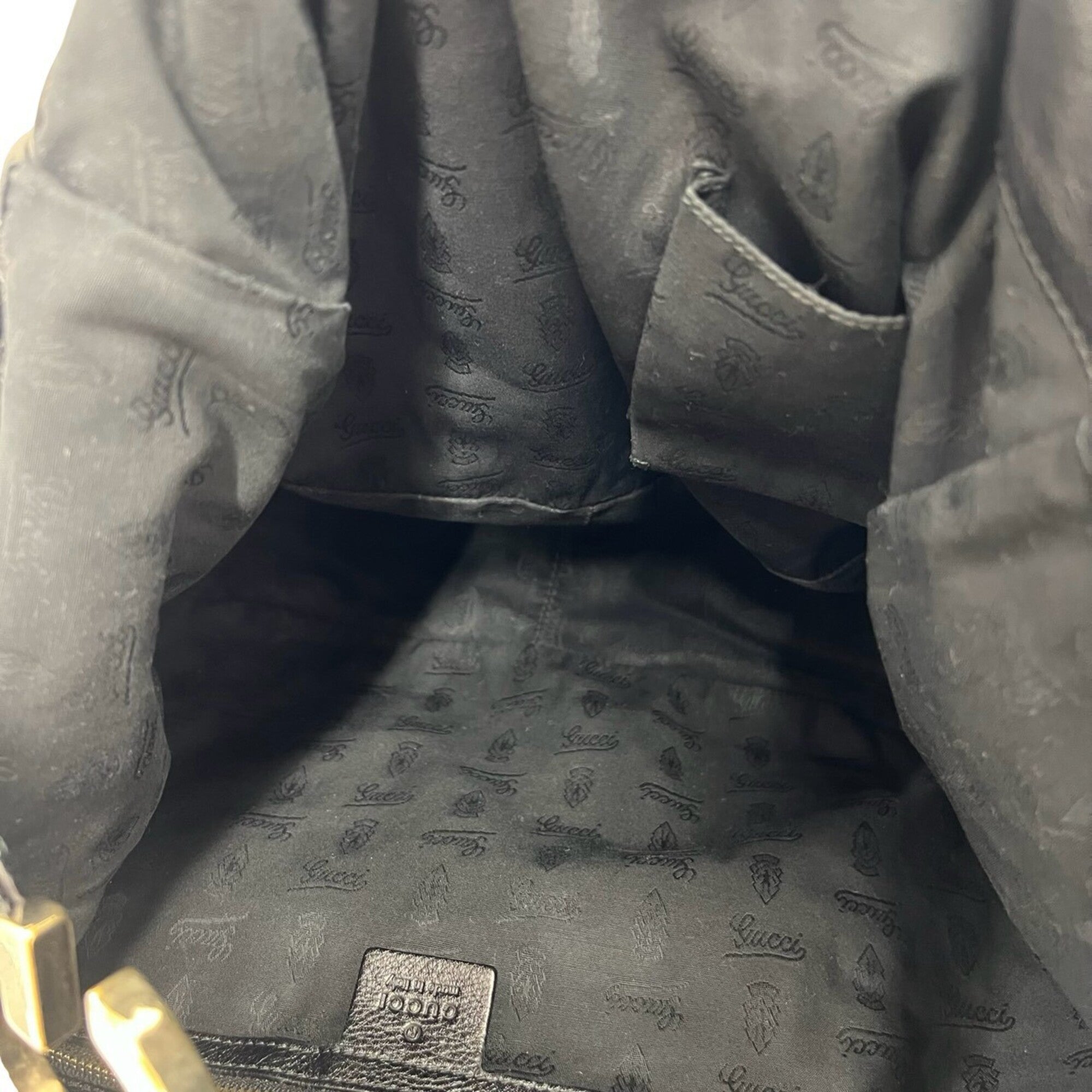 Gucci Black Leather Handbag Tote Bag (Pre-Owned)