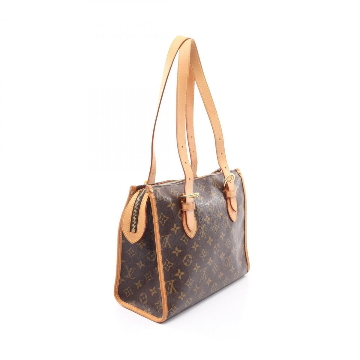 Louis Vuitton Brown Monogram Coated Canvas Leather Handbag Tote Bag (Pre-Owned)
