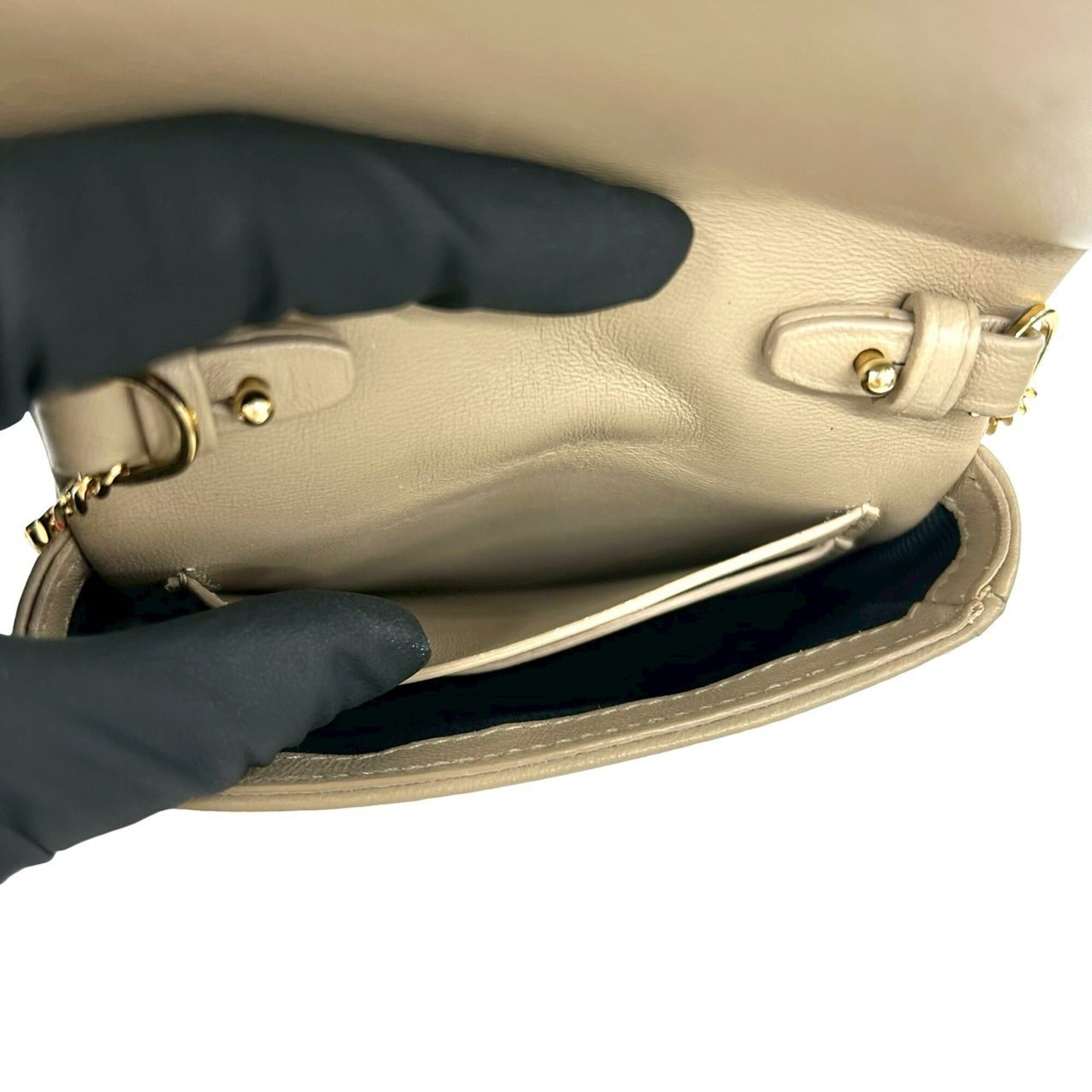 Burberry Beige Leather Pochette Shoulder Bag (Pre-Owned)