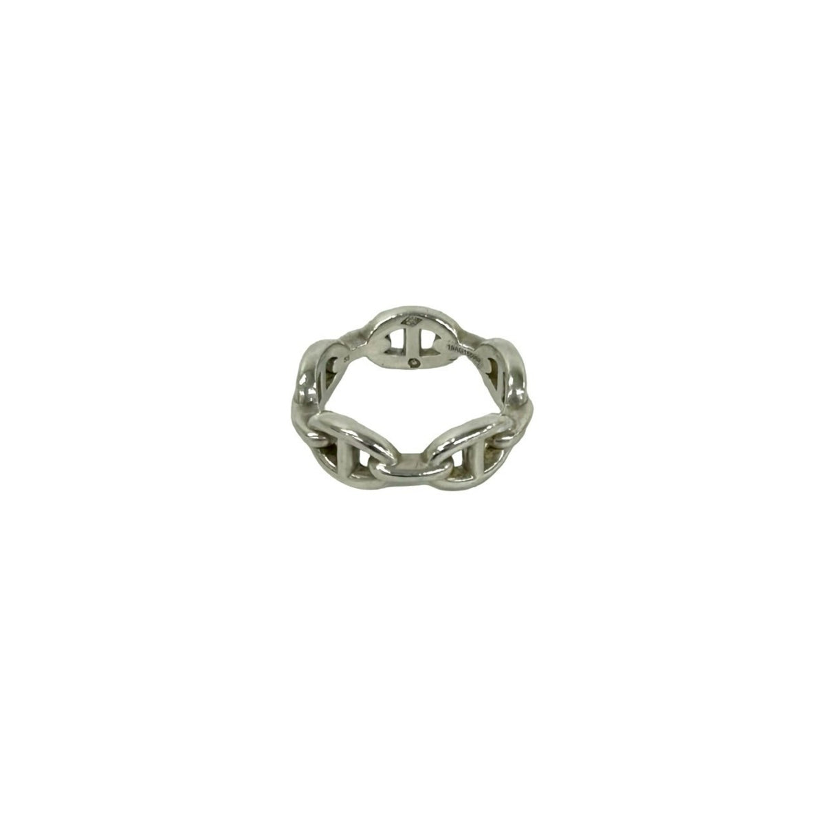 Hermes Silver Silver 925 Band Ring (Pre-Owned)