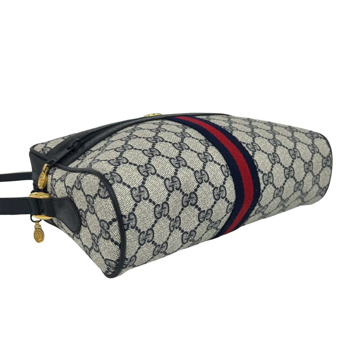 Gucci Navy Red Color Leather Pvc Shoulder Bag (Pre-Owned)