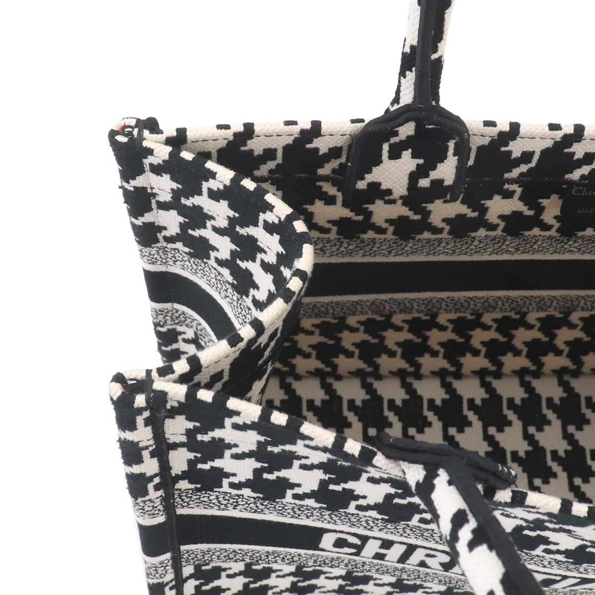 Christian Dior Black White Canvas Handbag Tote Bag (Pre-Owned)