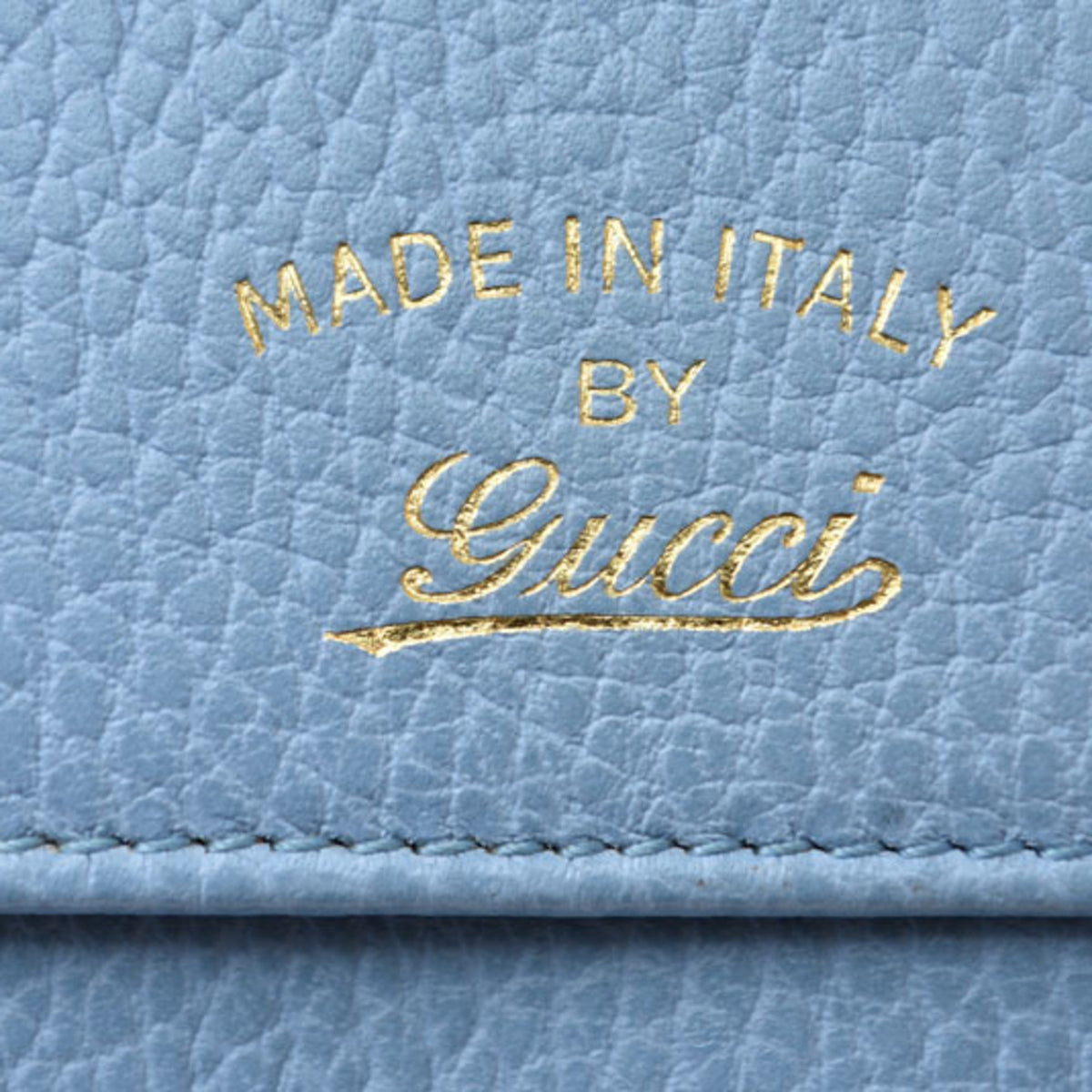 Gucci Blue Leather Long Wallet (Bi-Fold) (Pre-Owned)