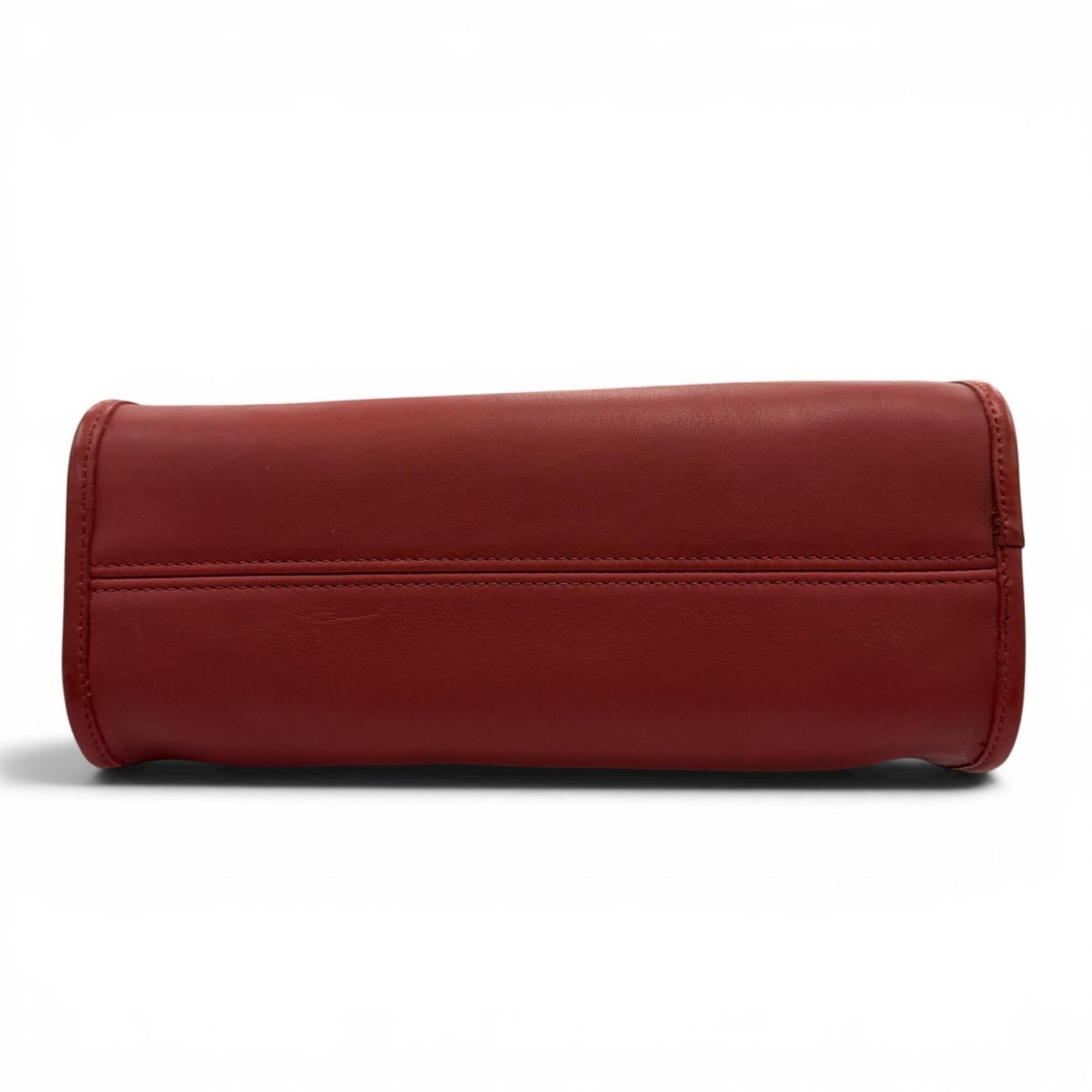 Coach Red Color Leather Handbag Shoulder Bag (Pre-Owned)