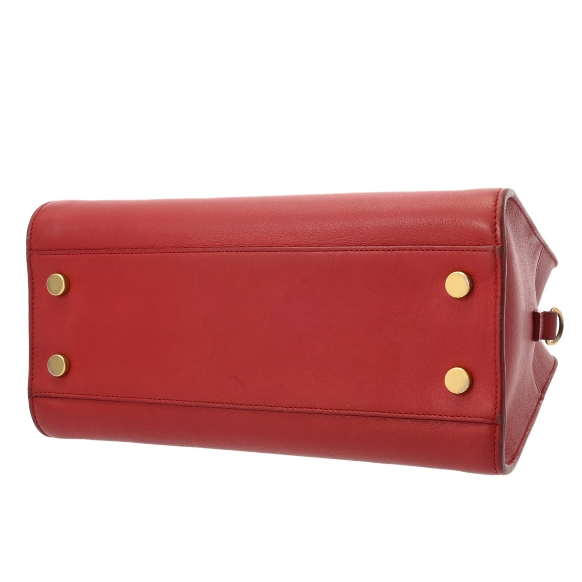 Saint Laurent Red Color Leather Handbag (Pre-Owned)