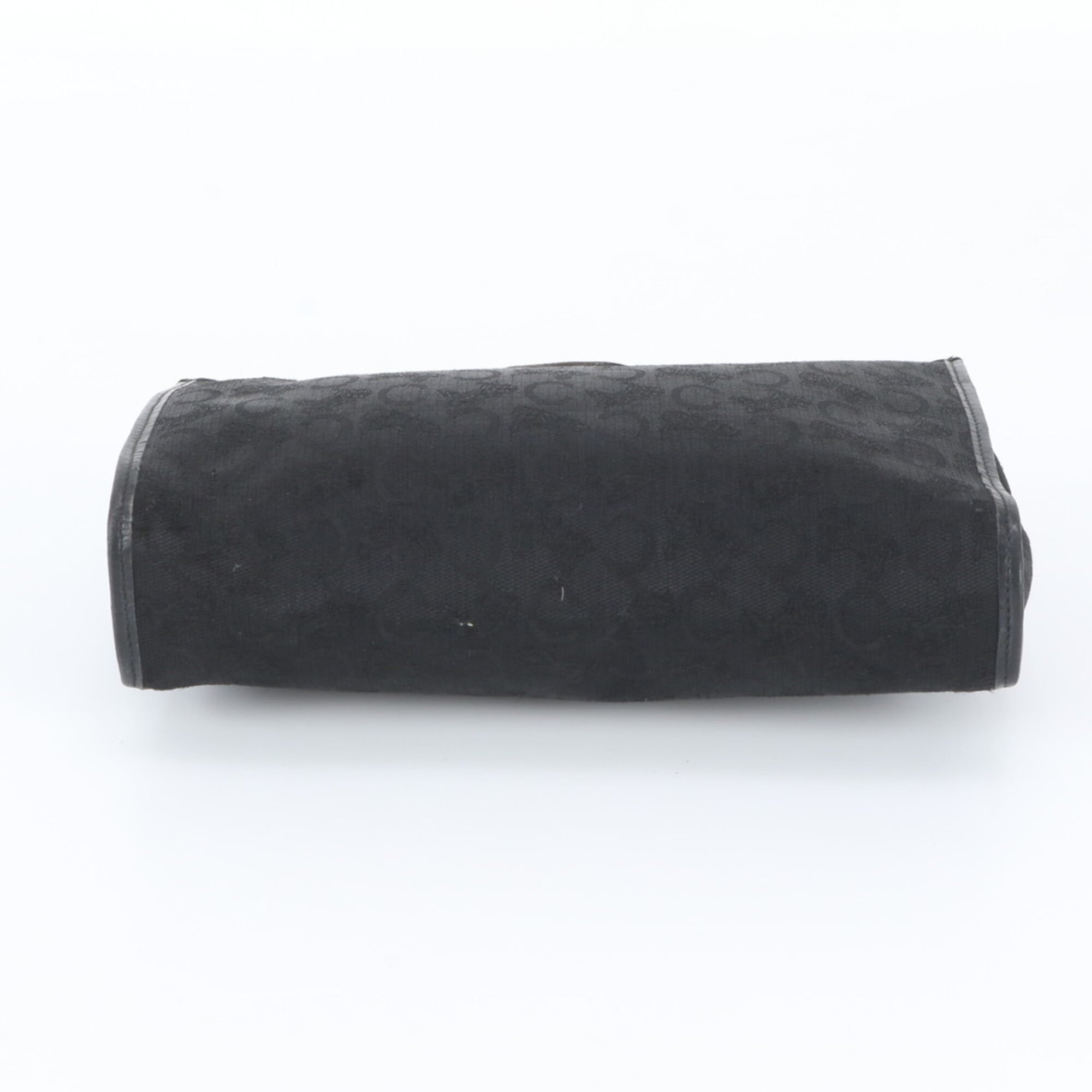 Celine Black Leather Canvas Clutch Bag Handbag Pouch Tote Bag (Pre-Owned)