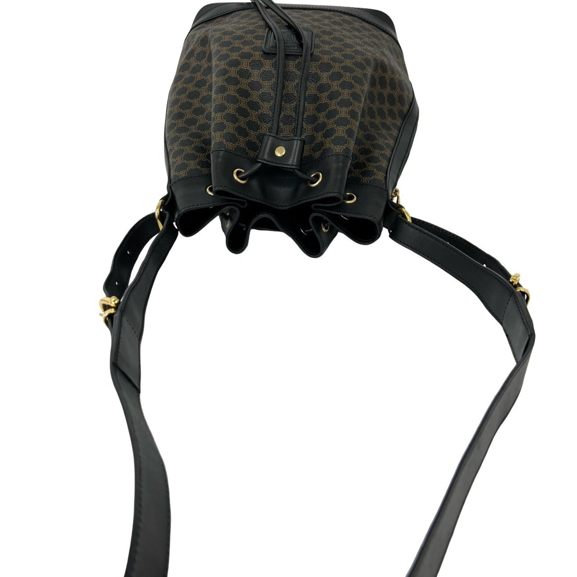 Celine Black Brown Pvc Leather Pochette Shoulder Bag (Pre-Owned)