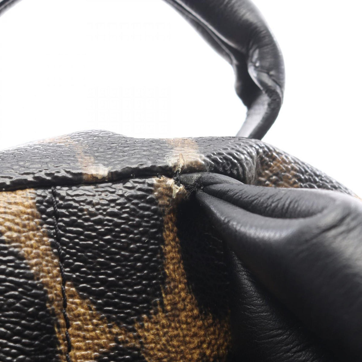 Louis Vuitton Black Brown Coated Canvas Leather Backpack Handbag (Pre-Owned)