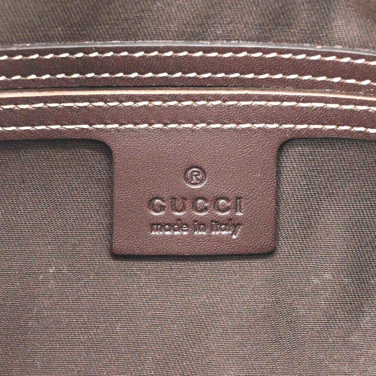 Gucci Beige Brown Gg Supreme Leather Shoulder Bag (Pre-Owned)