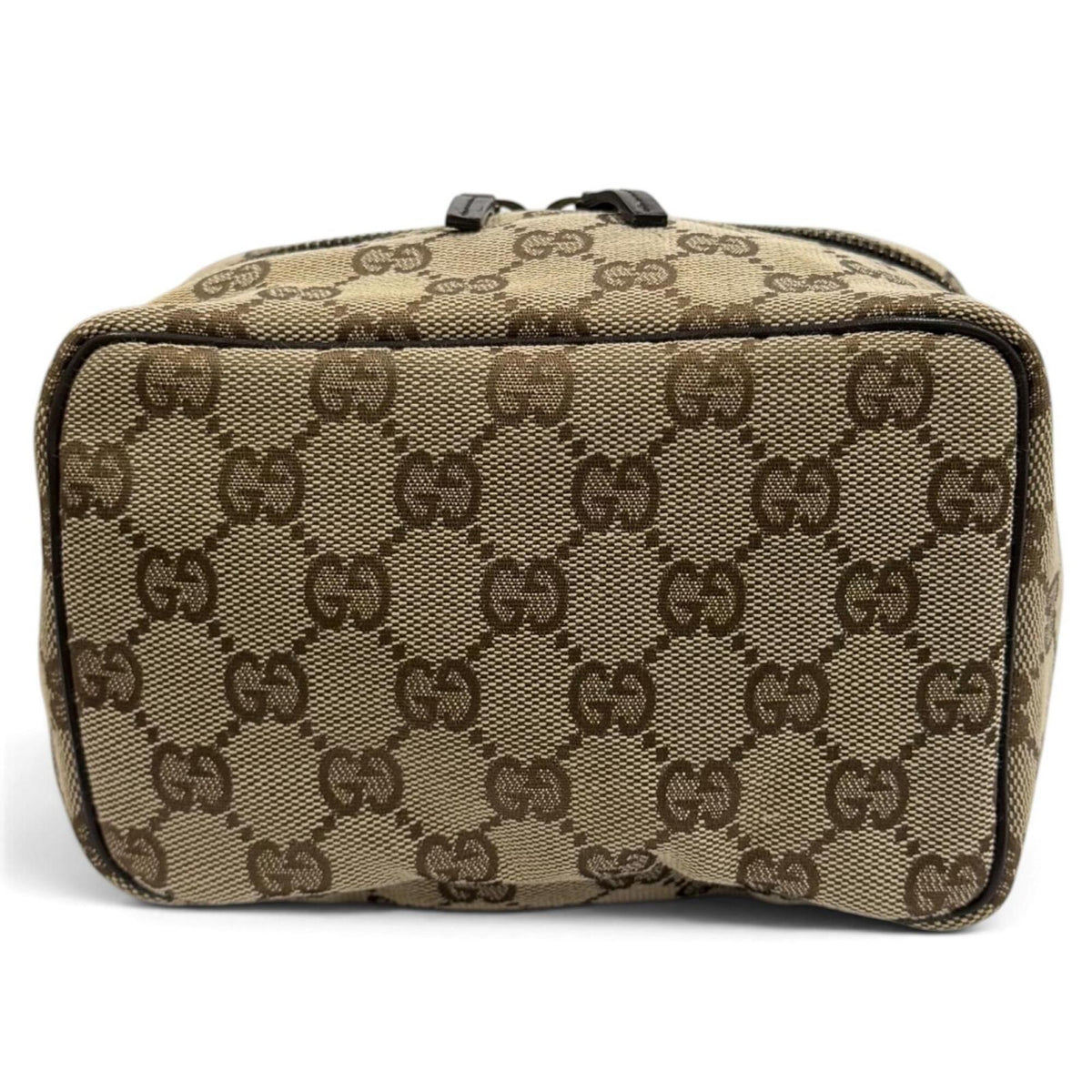 Gucci Beige Brown Gg Canvas Pouch Vanity Bag (Pre-Owned)