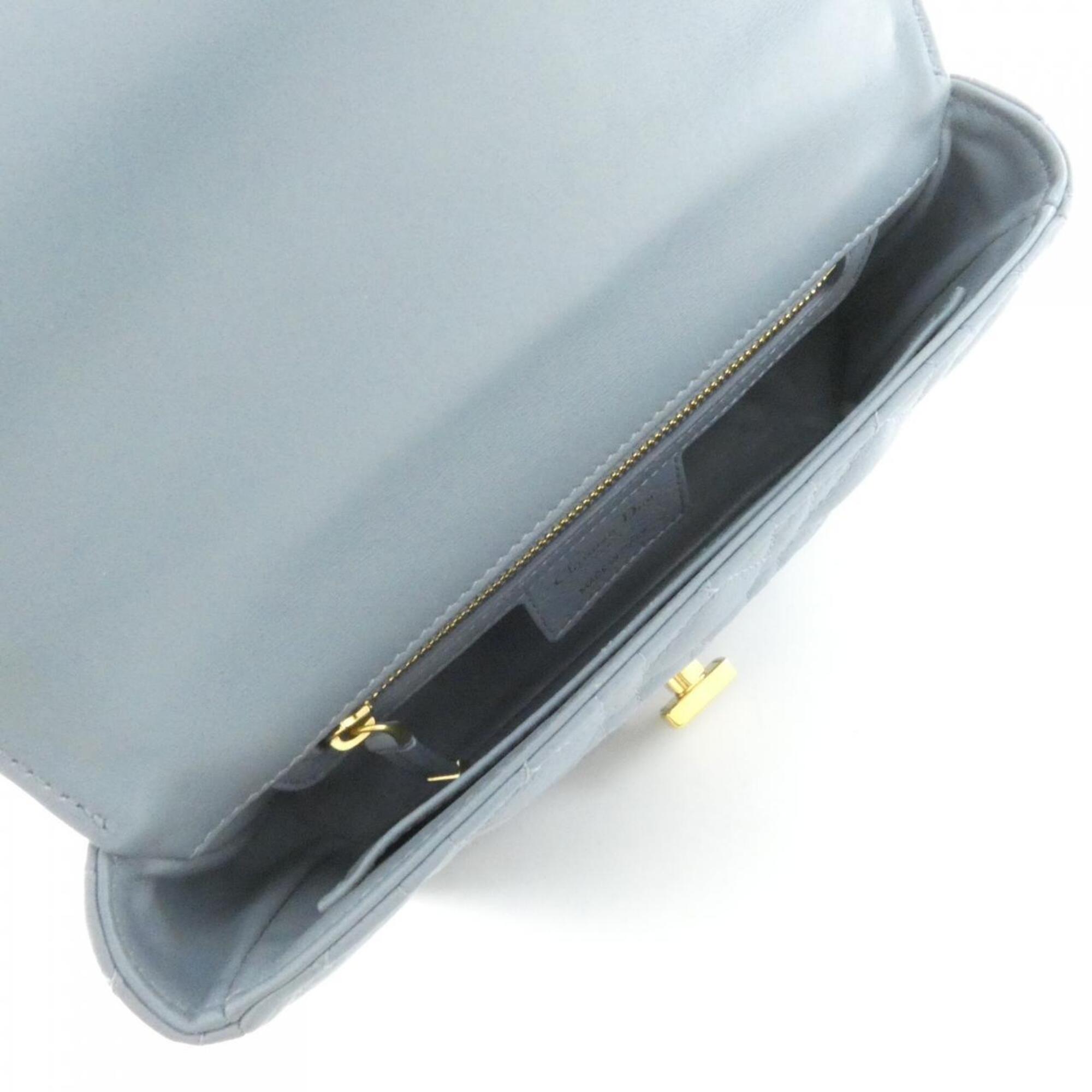 Christian Dior Gray Leather Shoulder Bag (Pre-Owned)