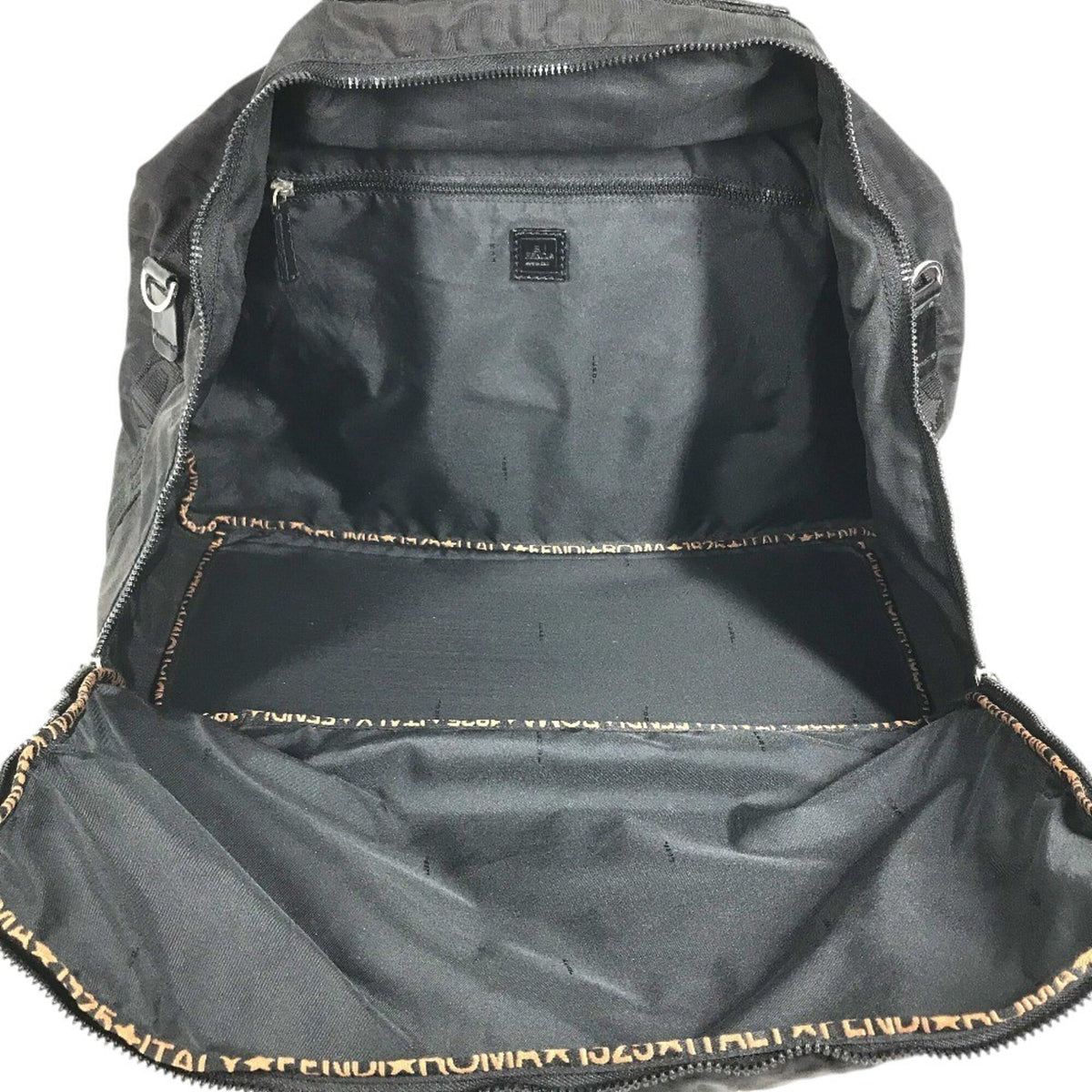 Fendi Zucca Black Nylon Boston Bag (Pre-Owned)