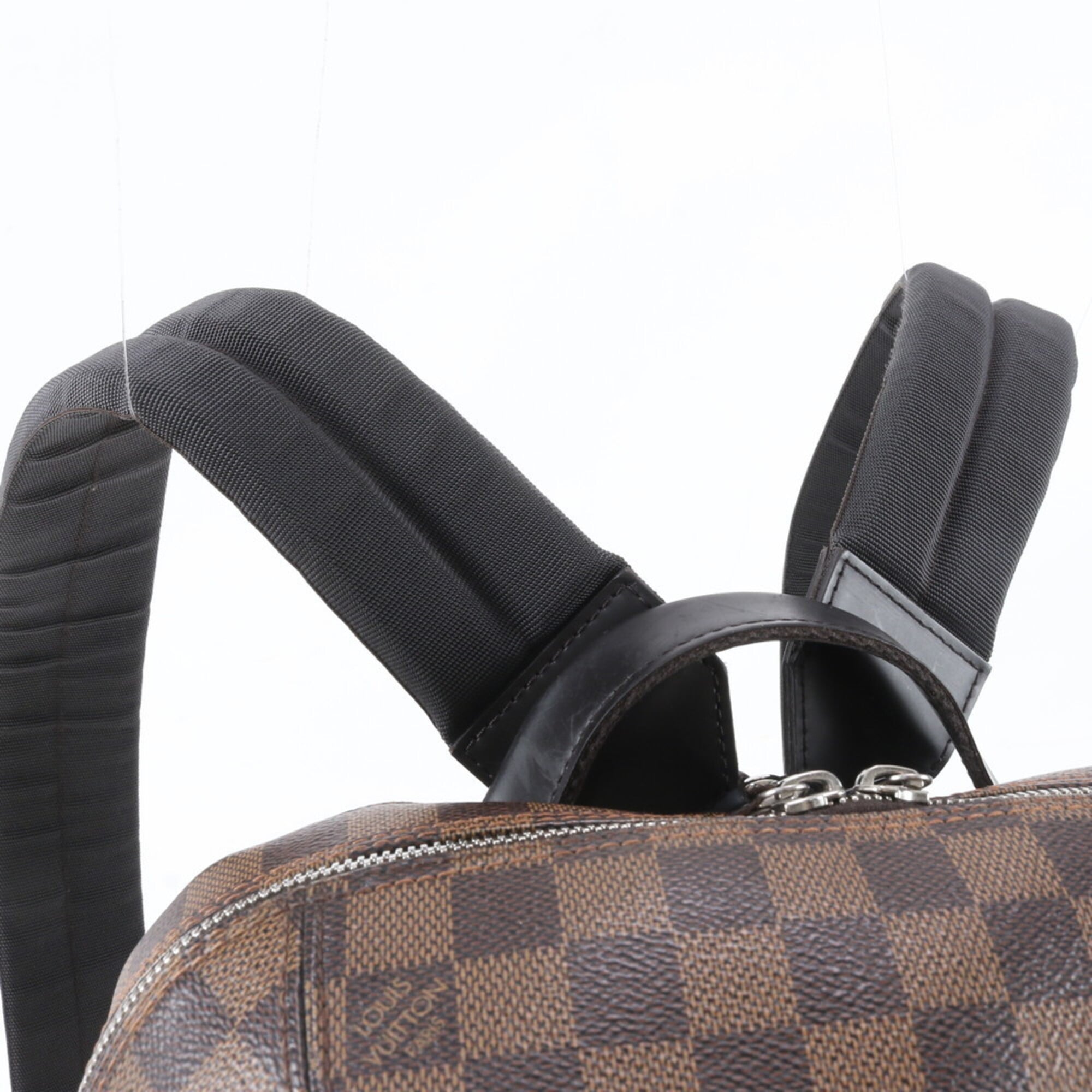 Louis Vuitton Brown Leather Coated Canvas Backpack (Pre-Owned)