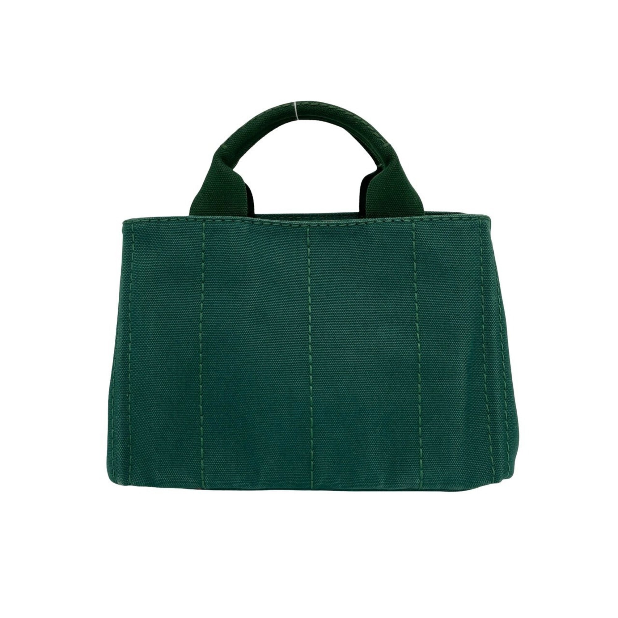 Prada Green Canvas Handbag Shoulder Bag Tote Bag (Pre-Owned)