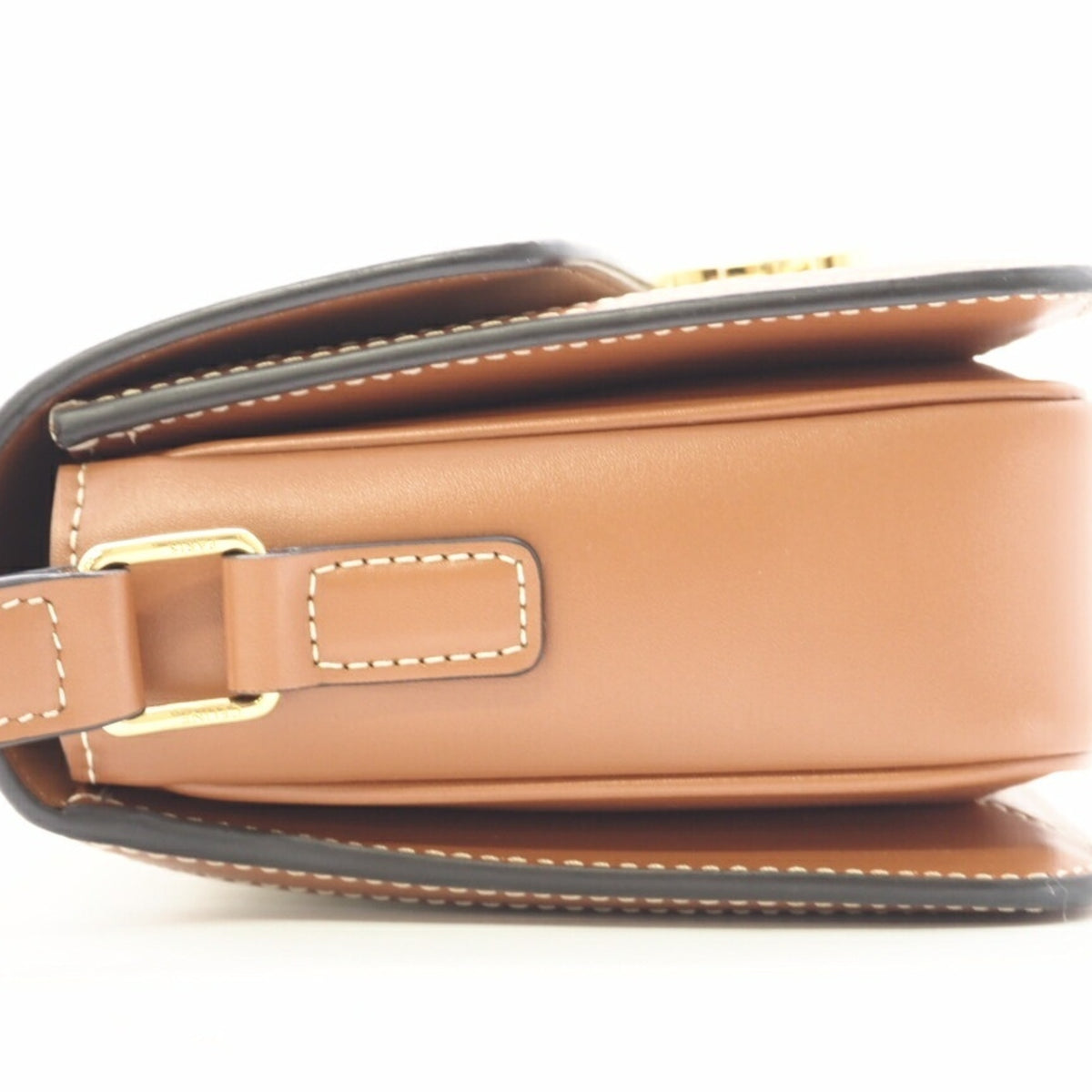 Celine Brown White Canvas Shoulder Bag (Pre-Owned)