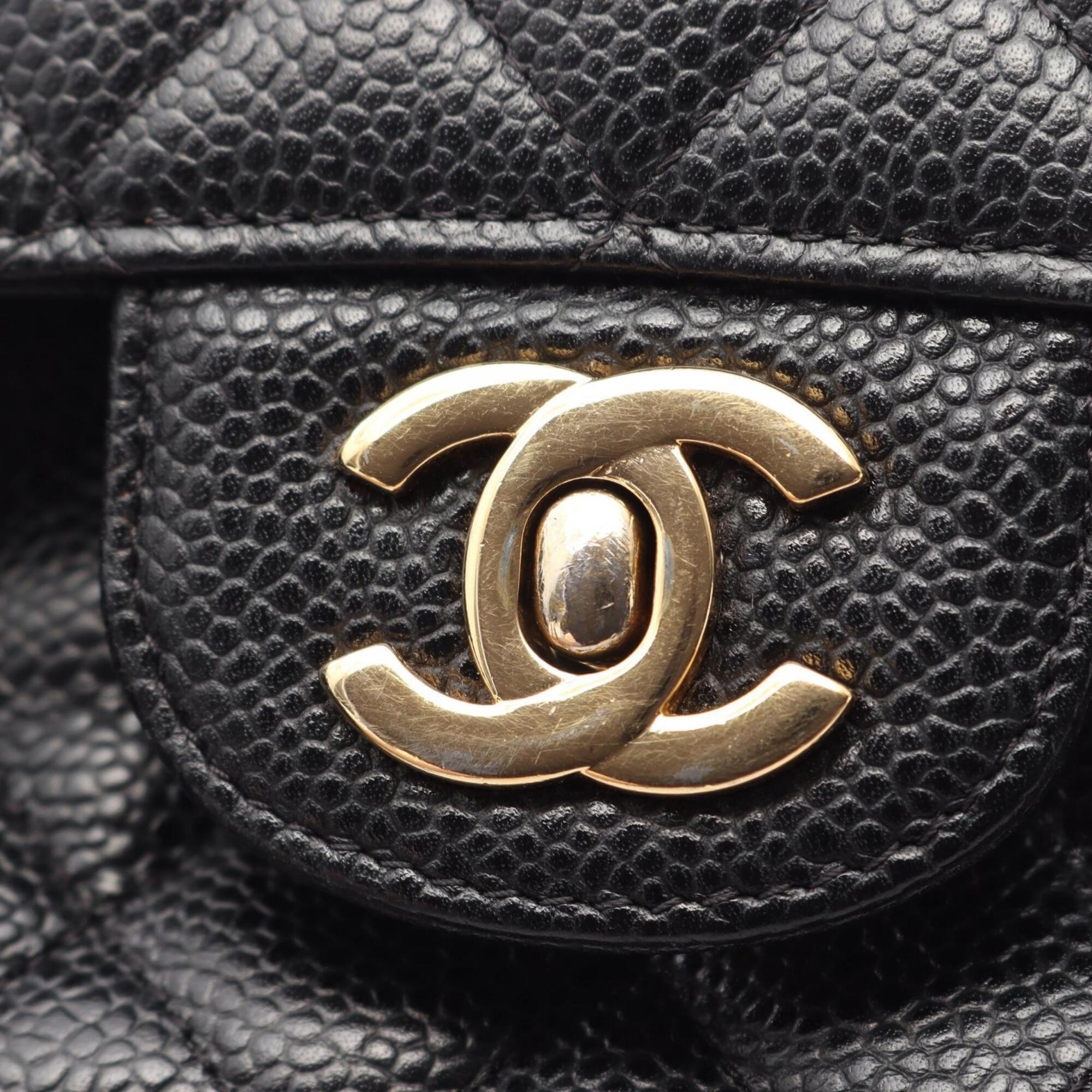 Chanel Black Grained Calfskin Handbag Shoulder Bag (Pre-Owned)