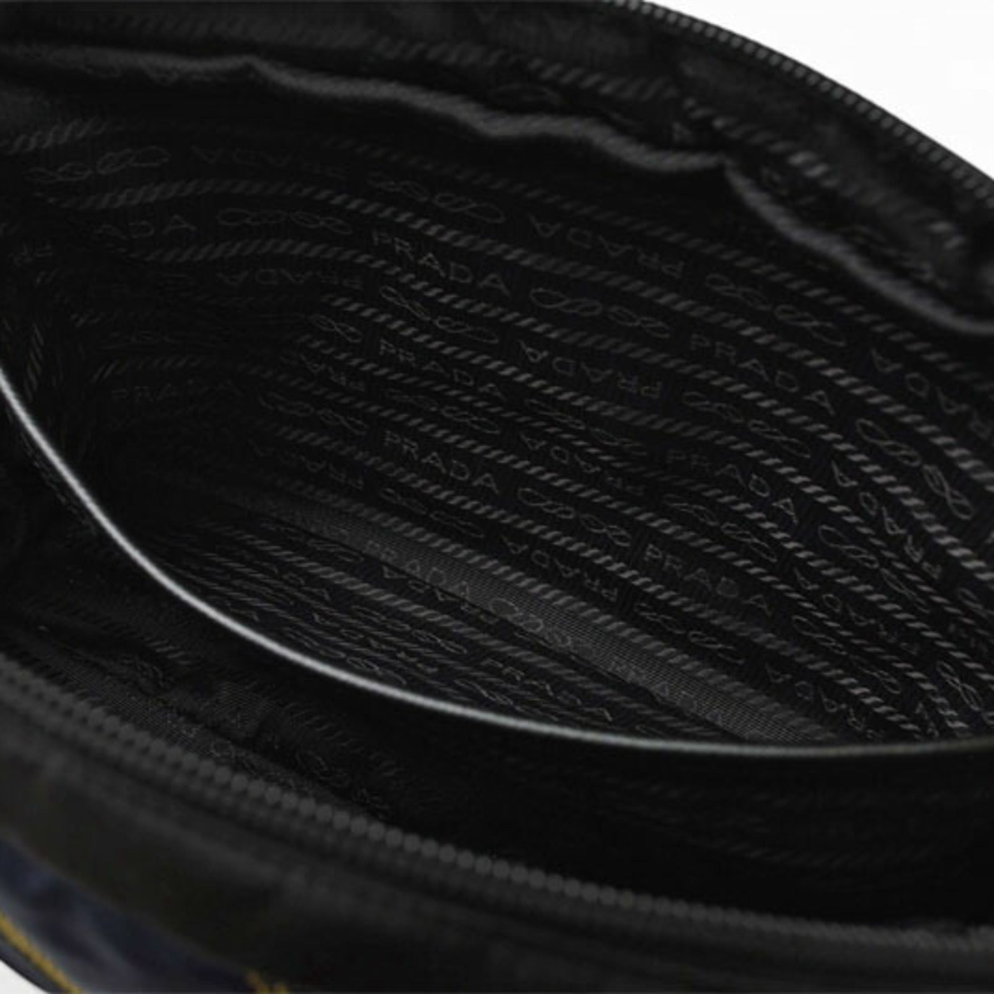 Prada Navy Black Nylon Clutch Bag (Pre-Owned)