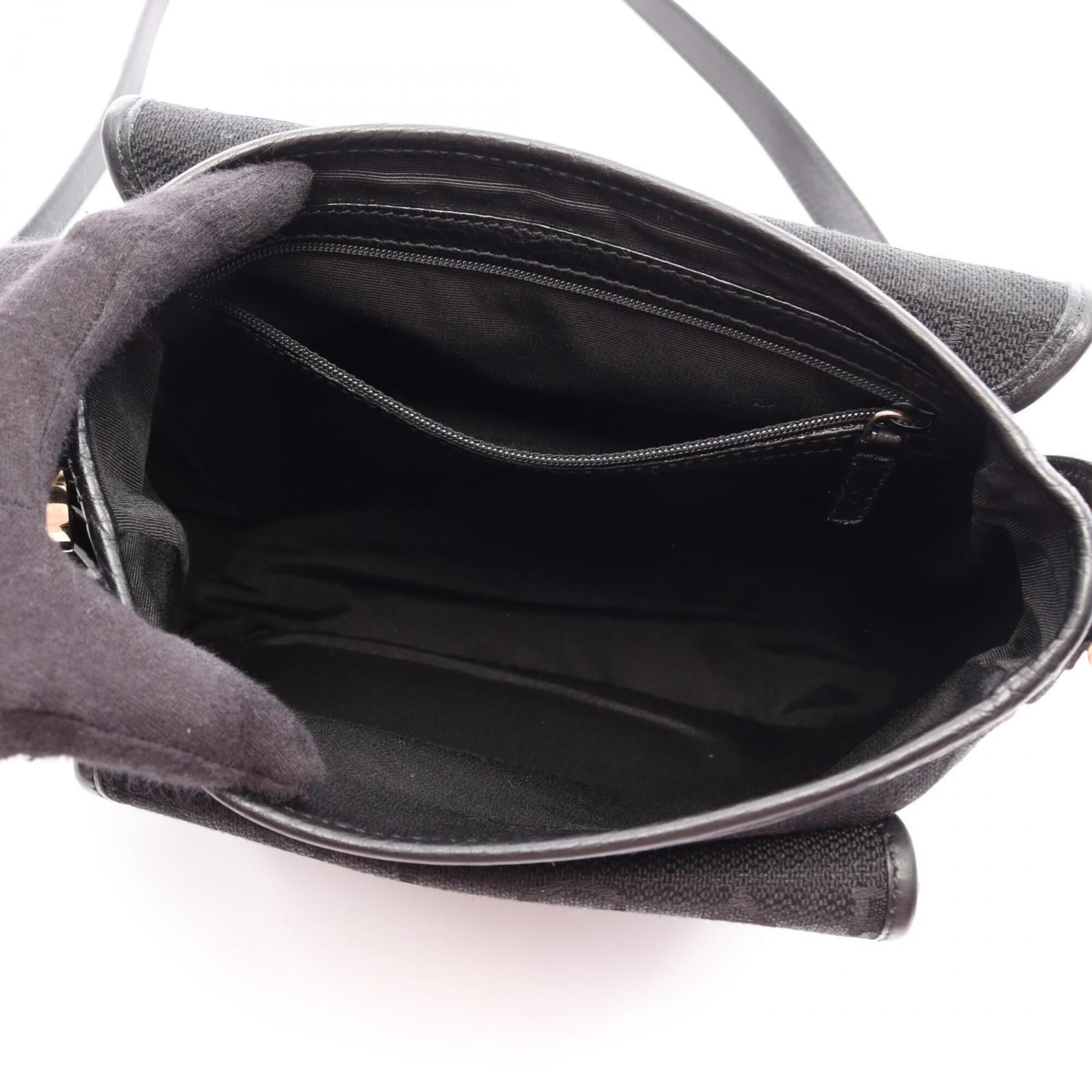 Bvlgari Black Canvas Leather Handbag Shoulder Bag (Pre-Owned)