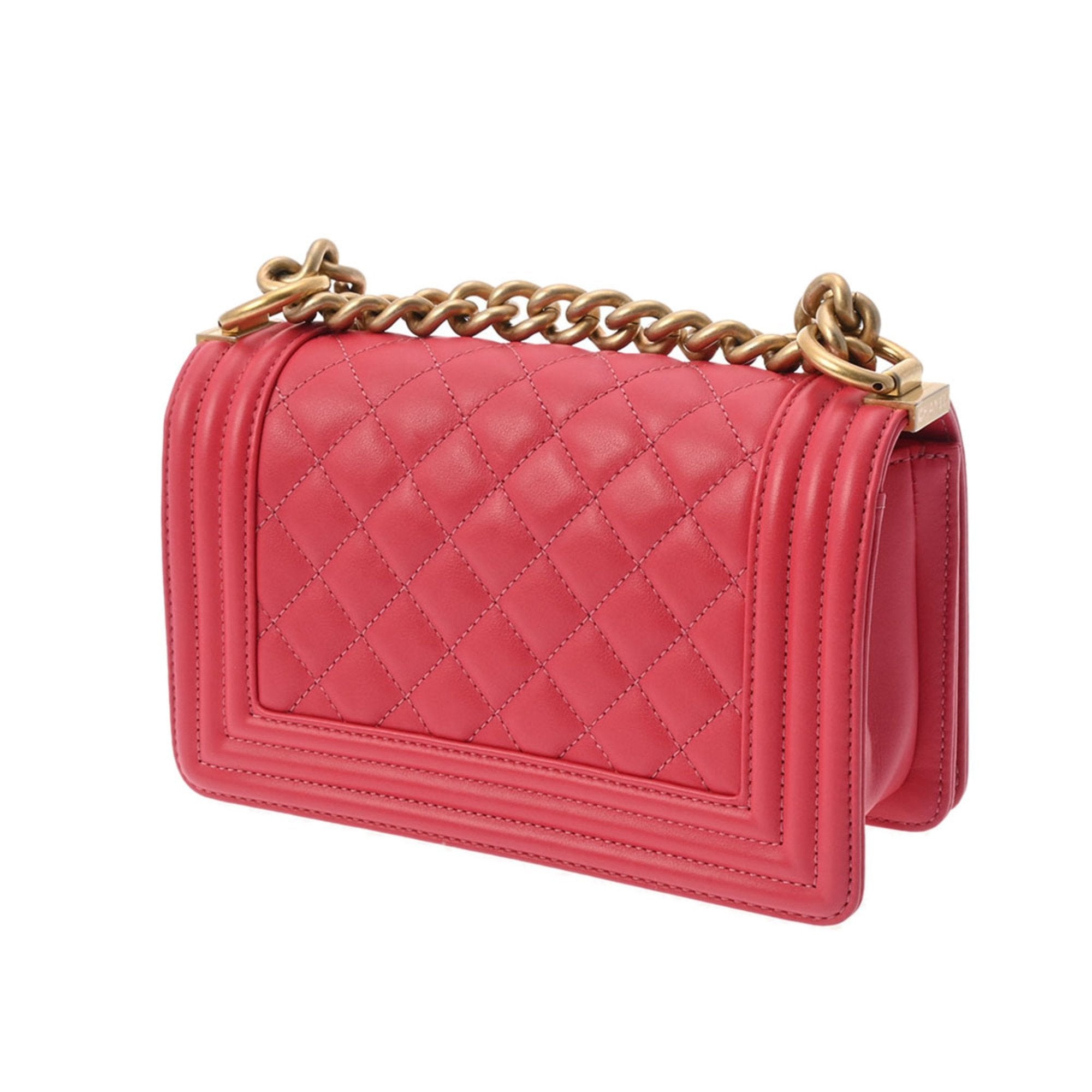 Chanel Boy Chanel Pink Caviar Leather Shoulder Bag (Pre-Owned)