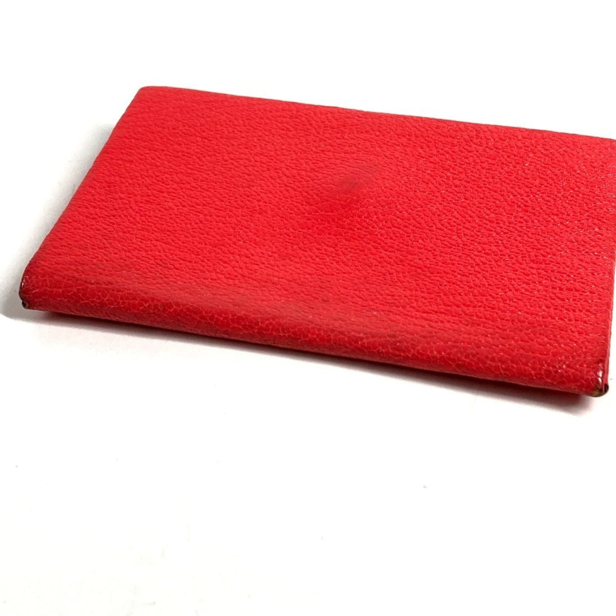 Hermes Beige Red Color Chevre Leather Coin Purse/Coin Case (Pre-Owned)