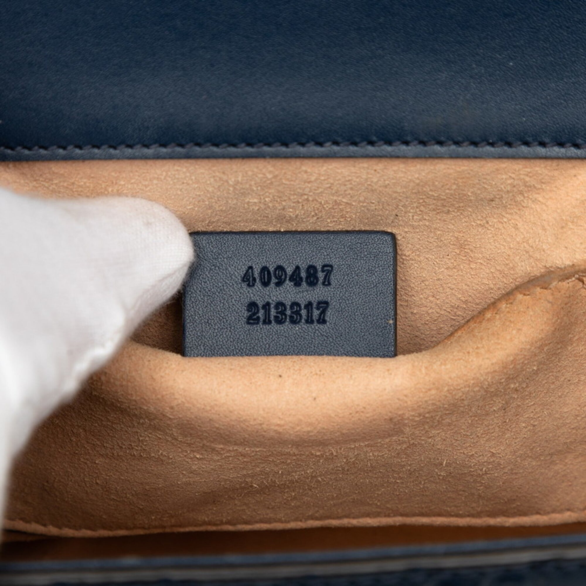 Gucci Guccissima Navy Leather Shoulder Bag (Pre-Owned)