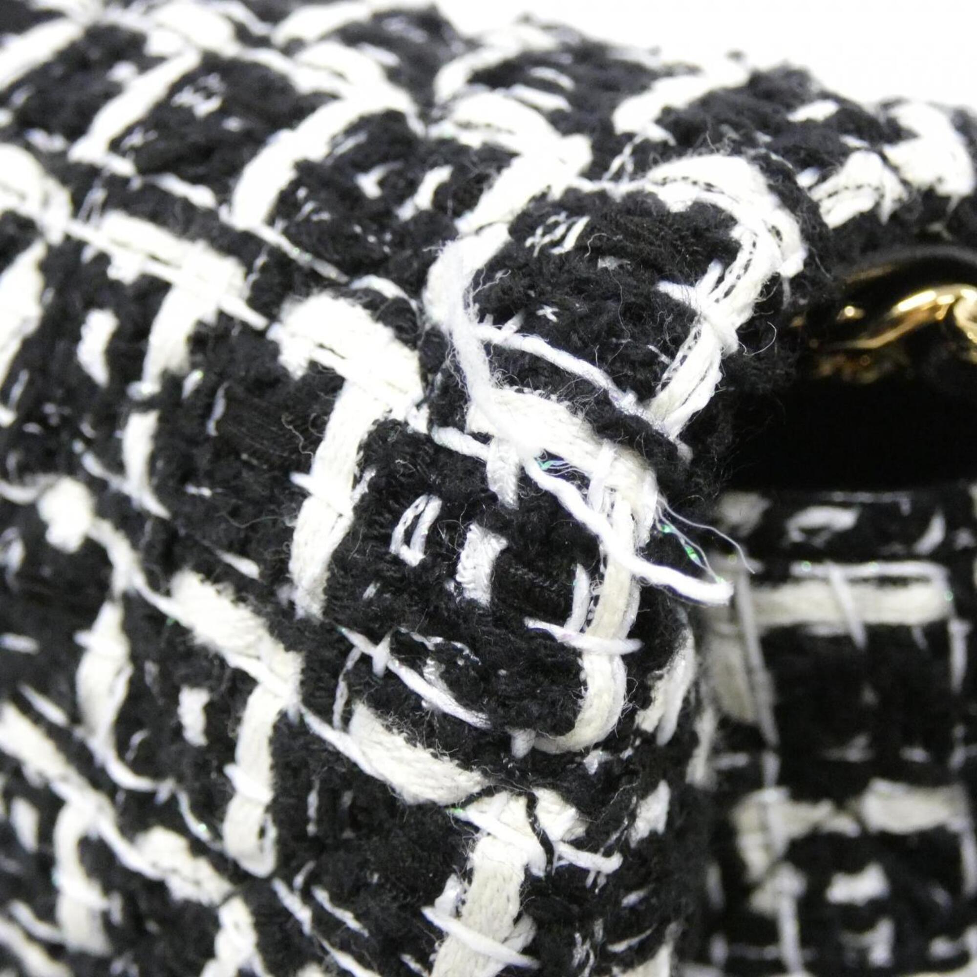 Chanel Black White Tweed Leather Shoulder Bag (Pre-Owned)
