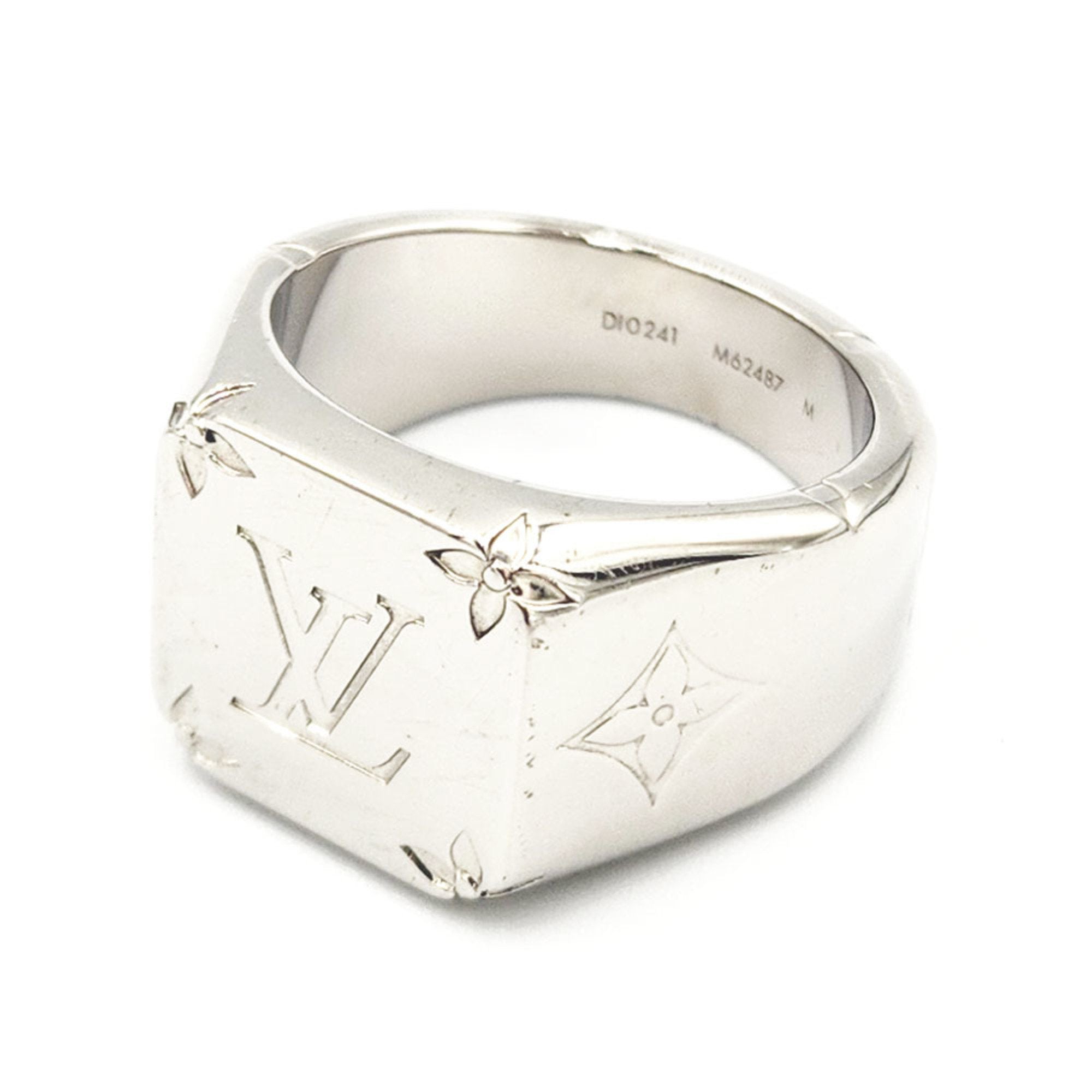 Louis Vuitton Silver Metal Band Ring (Pre-Owned)