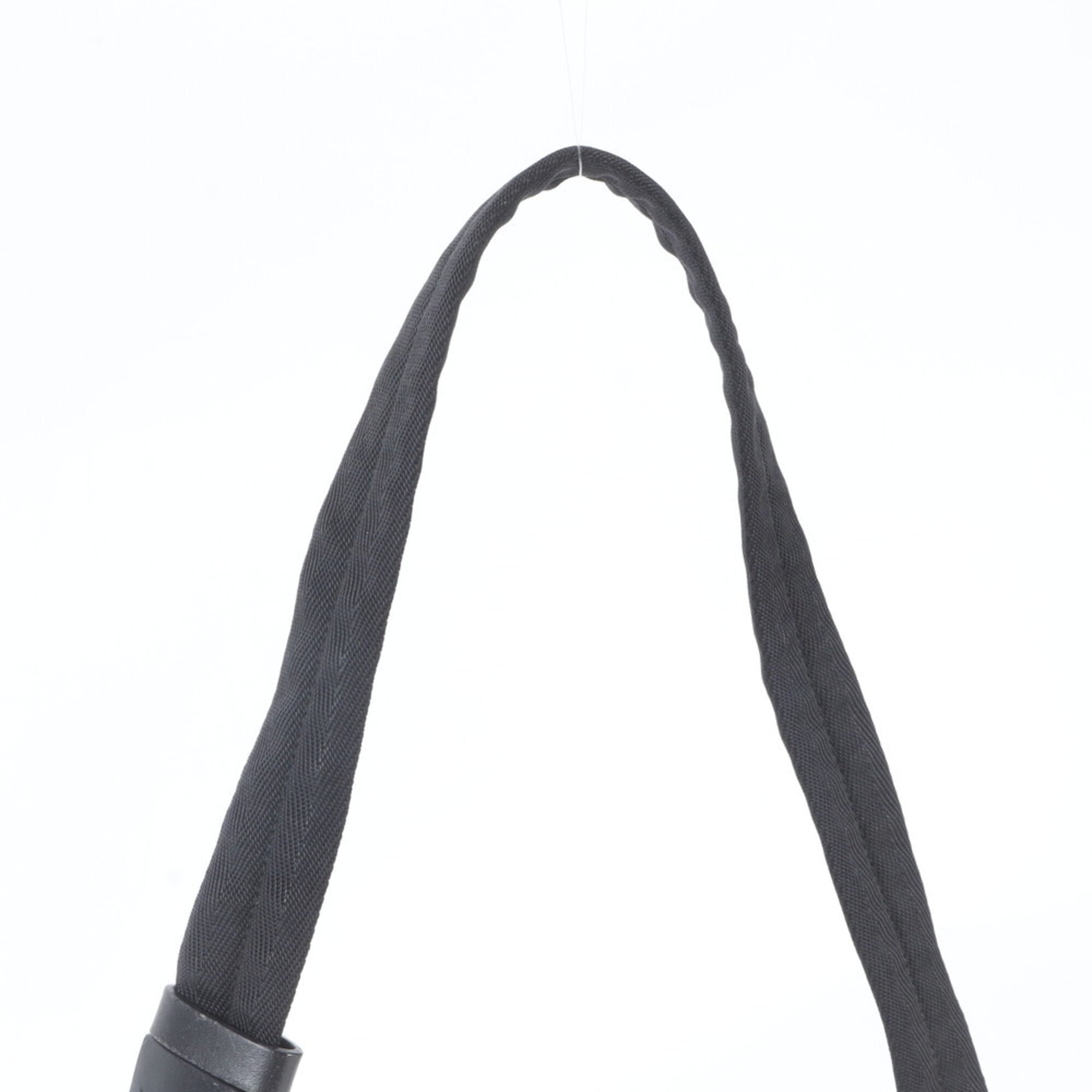 Prada Black Nylon Leather Messenger Bag Shoulder Bag (Pre-Owned)