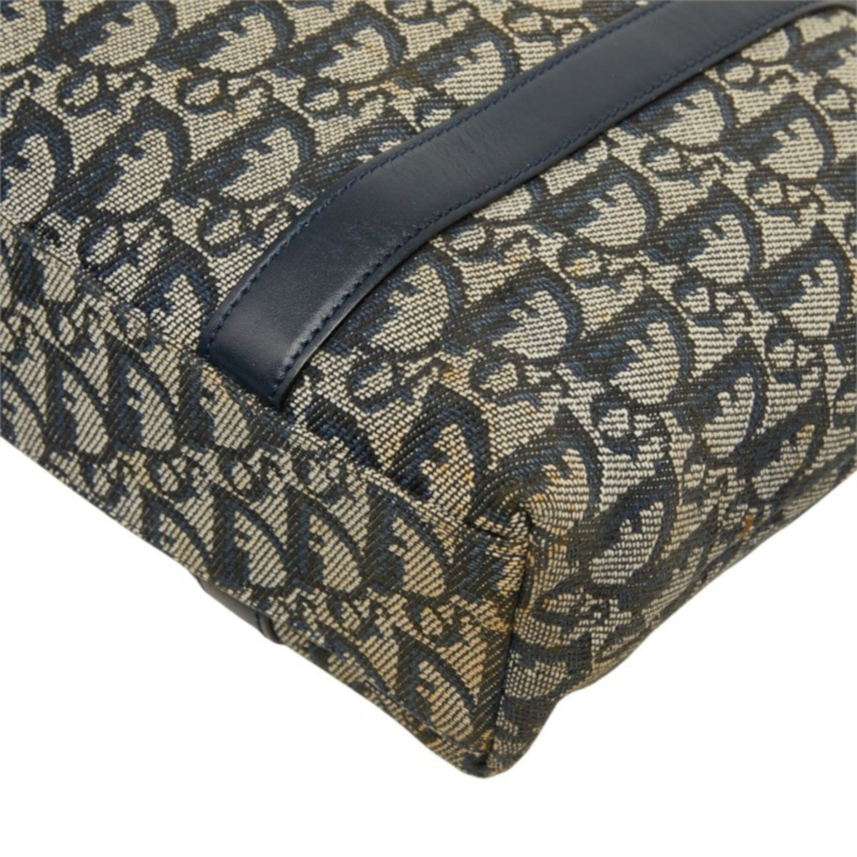 Christian Dior Navy Canvas Leather Handbag (Pre-Owned)