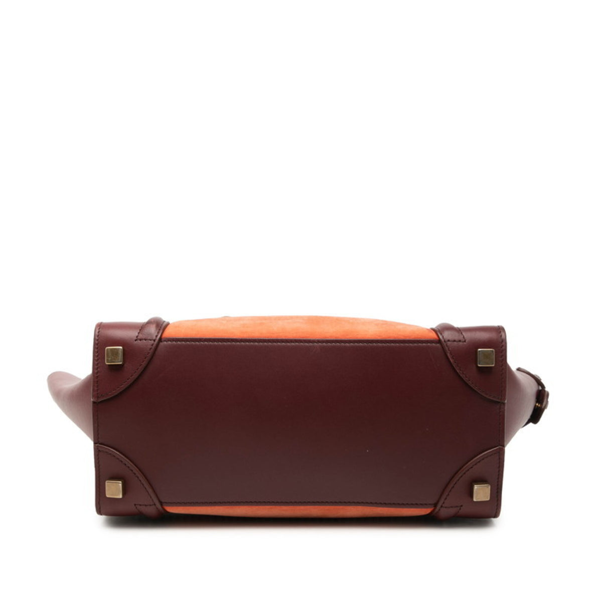 Celine Orange Red Color Wine Leather Suede Handbag (Pre-Owned)