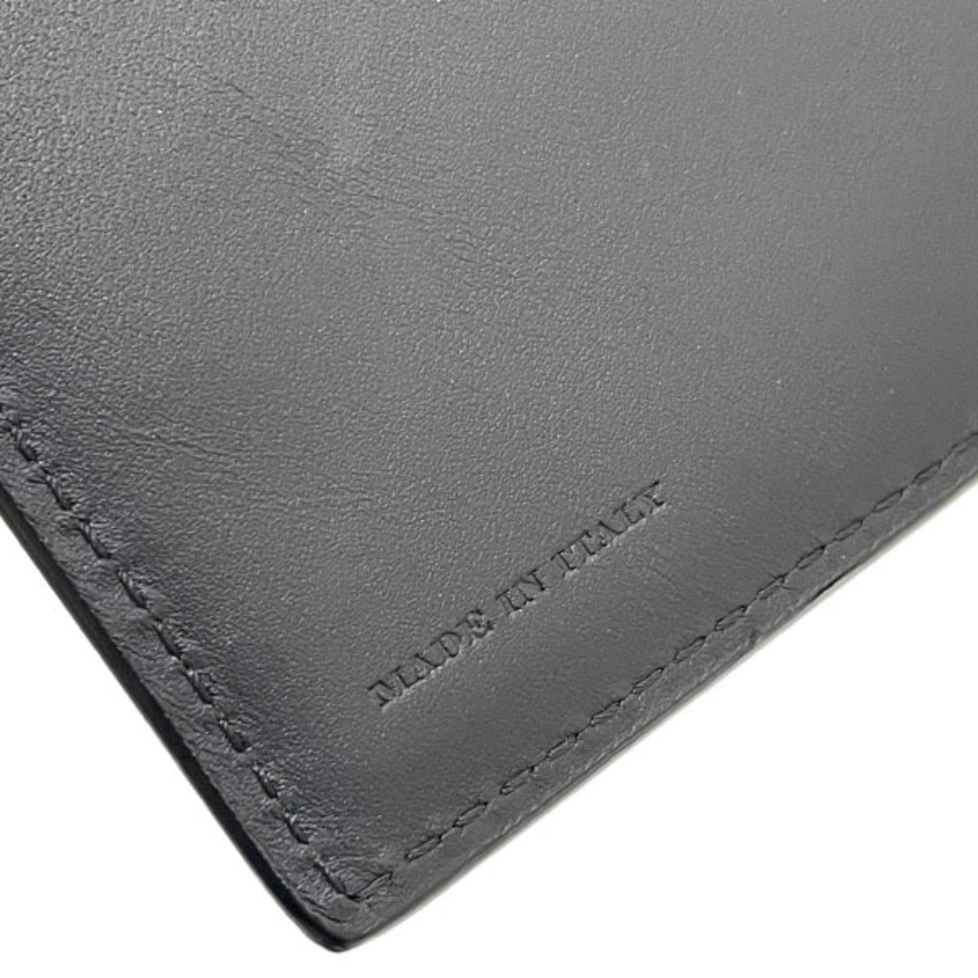 Burberry Black Leather Long Wallet (Bi-Fold) (Pre-Owned)