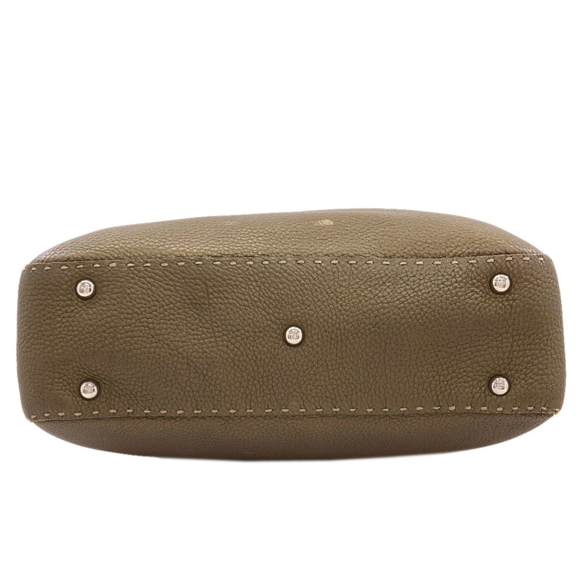Fendi Selleria Khaki Leather Handbag (Pre-Owned)