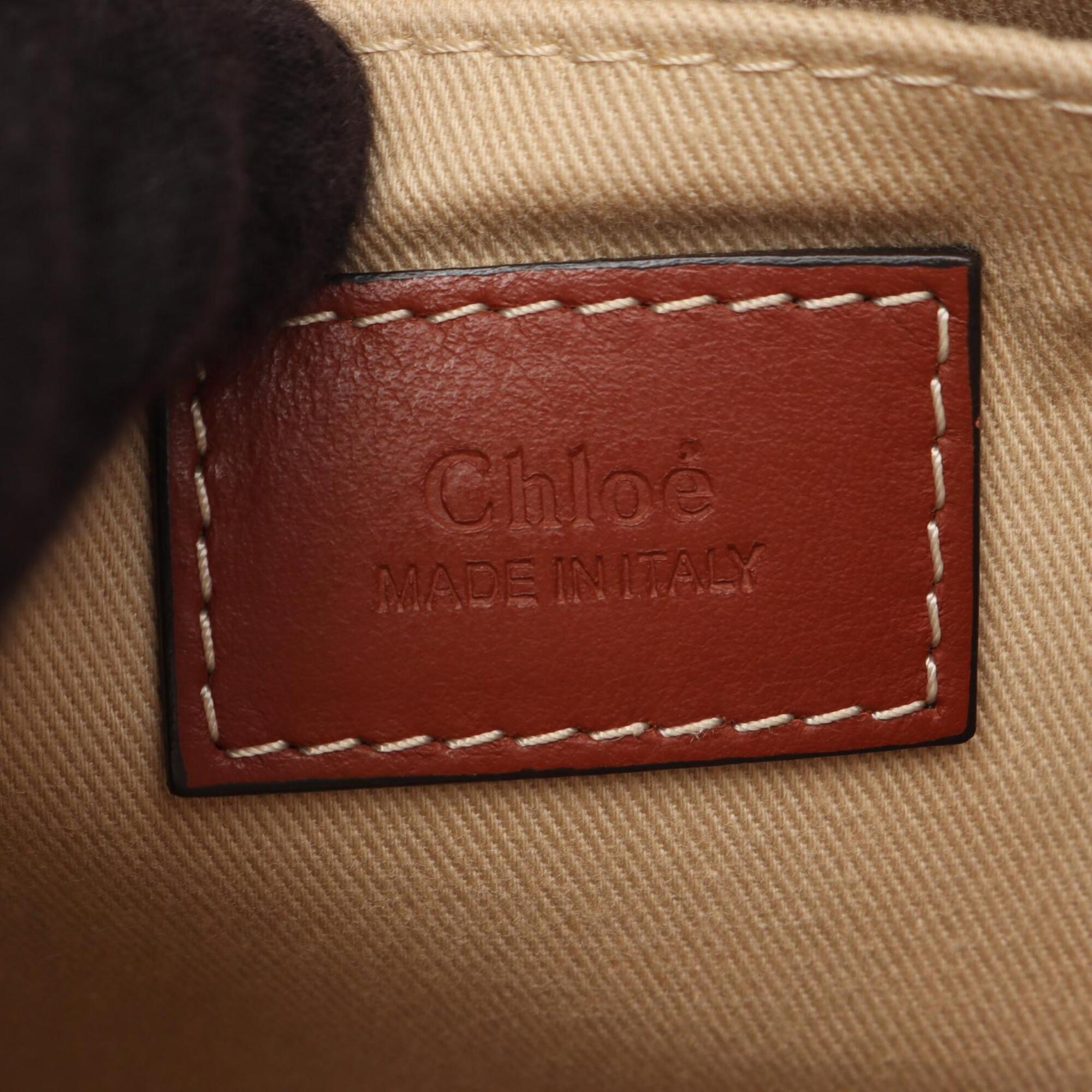 Chloé Beige Brown Canvas Leather Handbag Tote Bag (Pre-Owned)