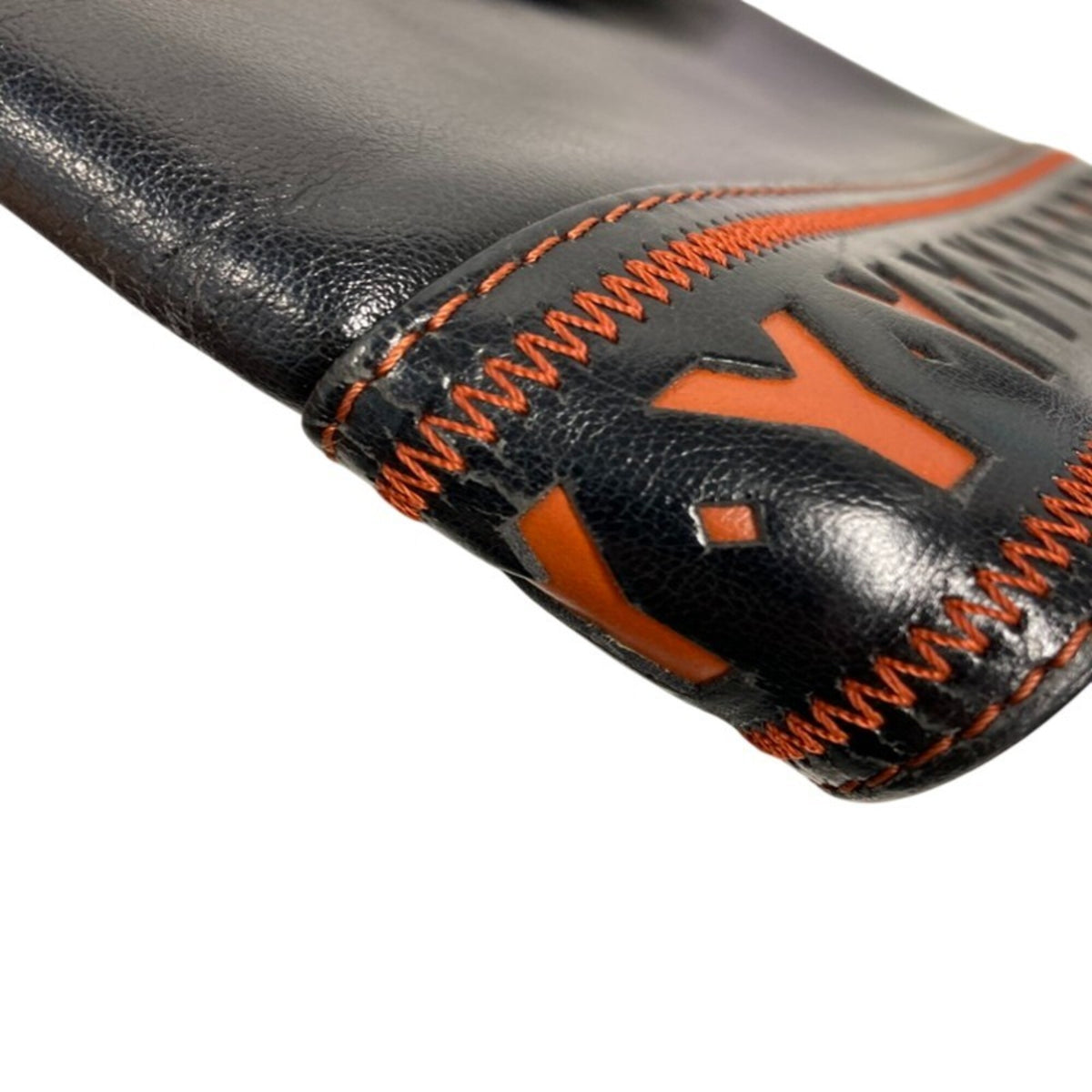 Saint Laurent Black Orange Leather Shoulder Bag (Pre-Owned)