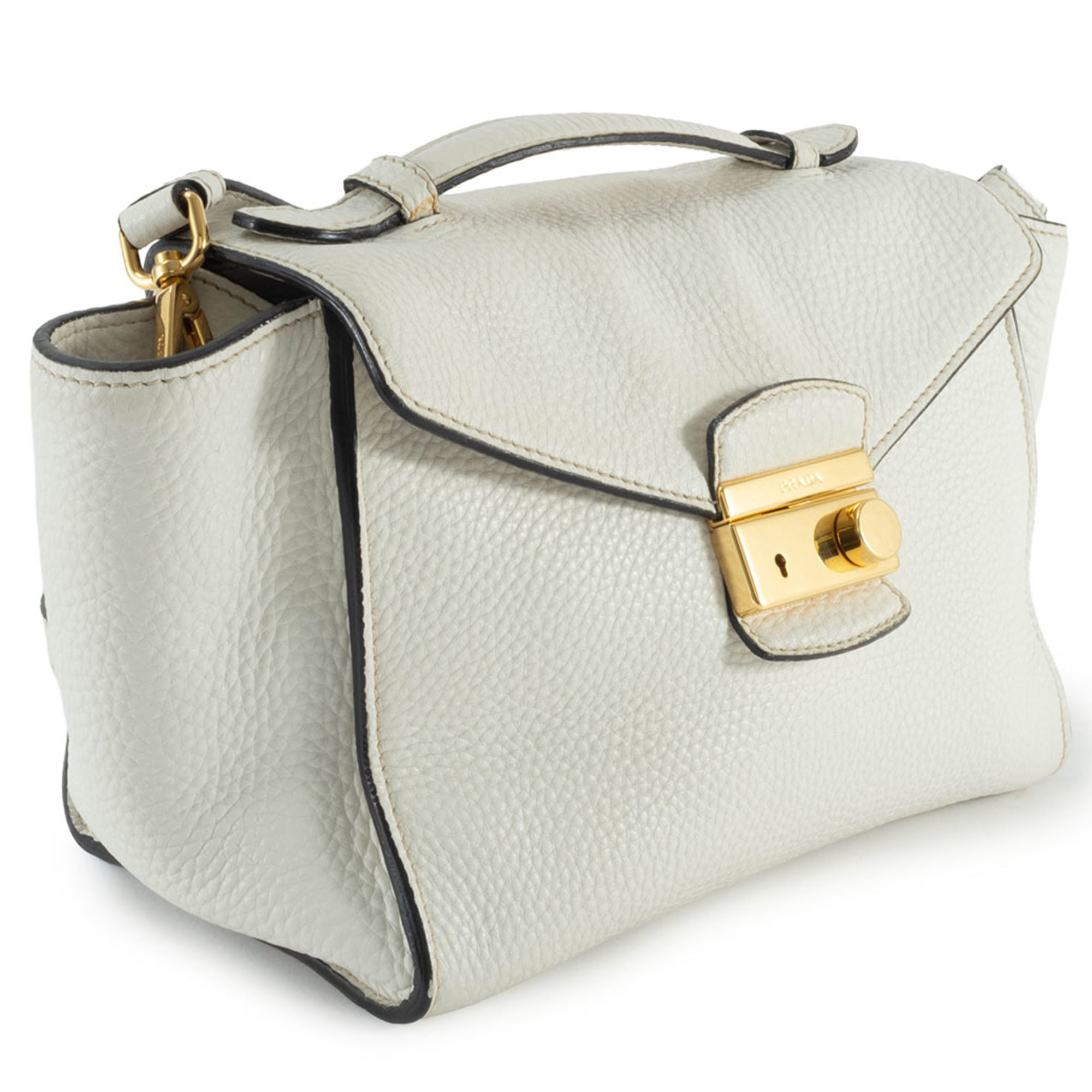 Prada White Leather Handbag (Pre-Owned)