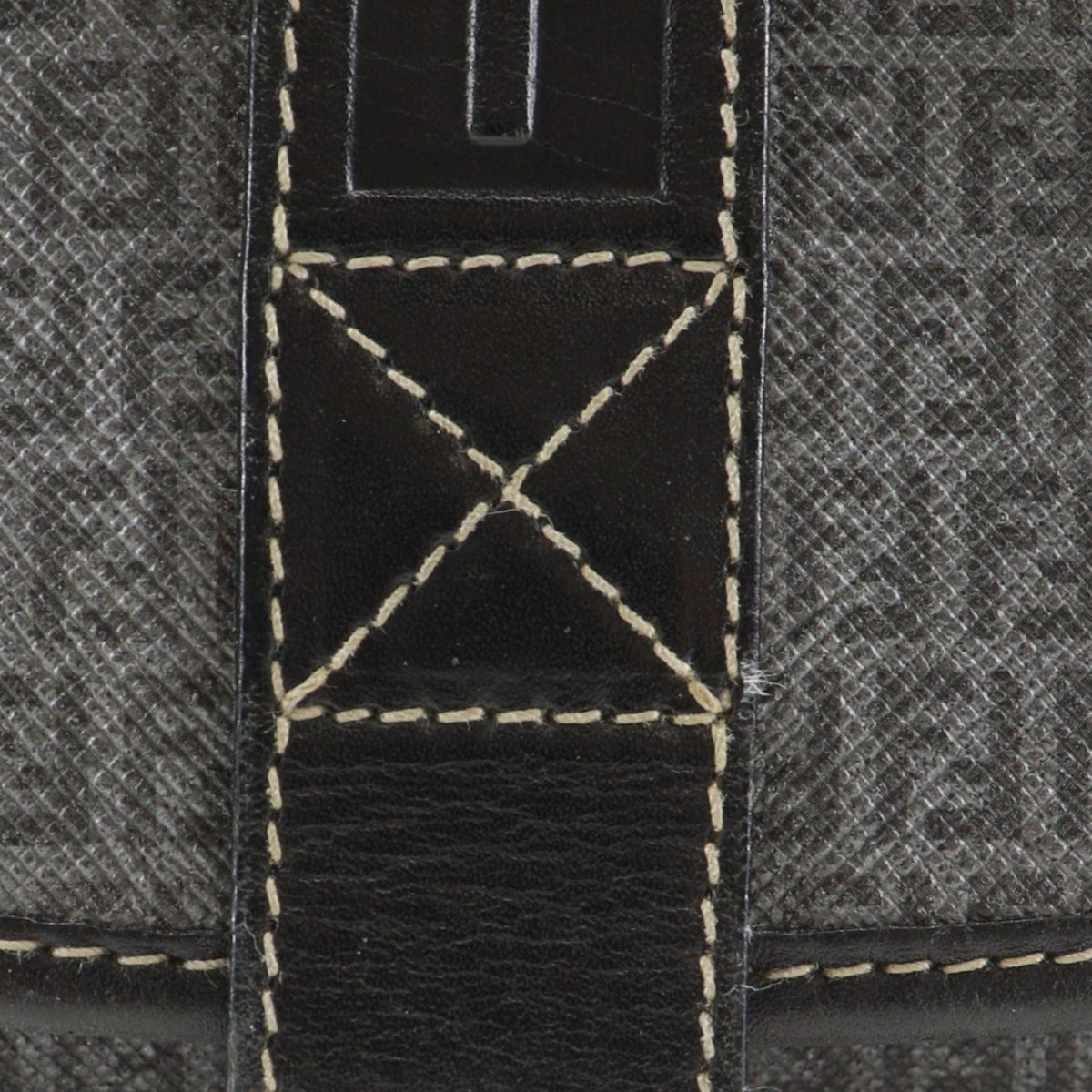 Fendi Zucchino Gray Zucchino Pochette Shoulder Bag (Pre-Owned)