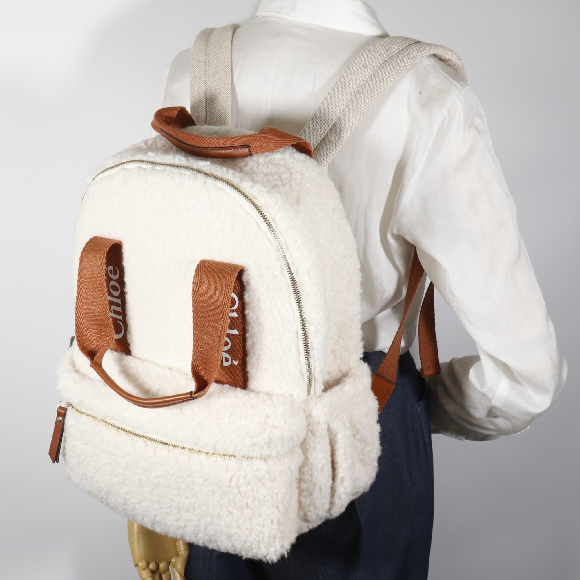 Chloé Off-White Cotton Backpack (Pre-Owned)